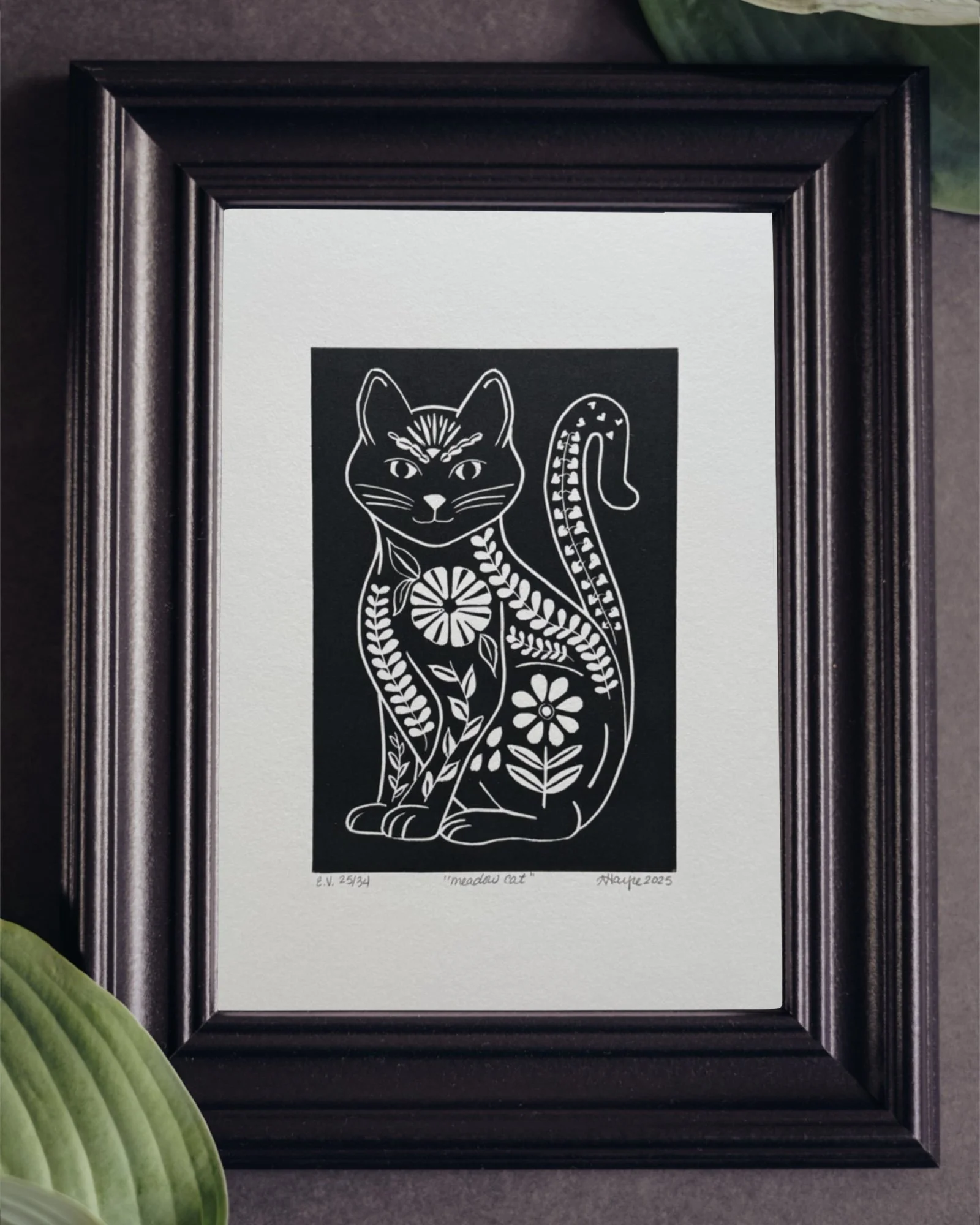 Meadow Cat Onyx Black 8.5x11 Framed.jpg