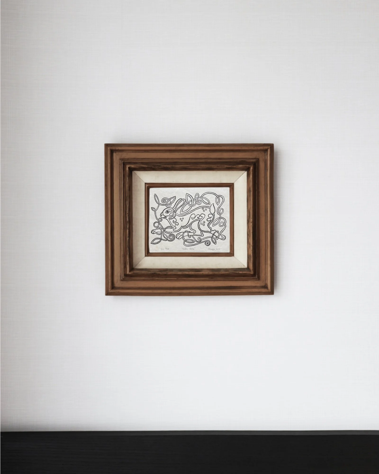 Celtic Hare Linocut Print