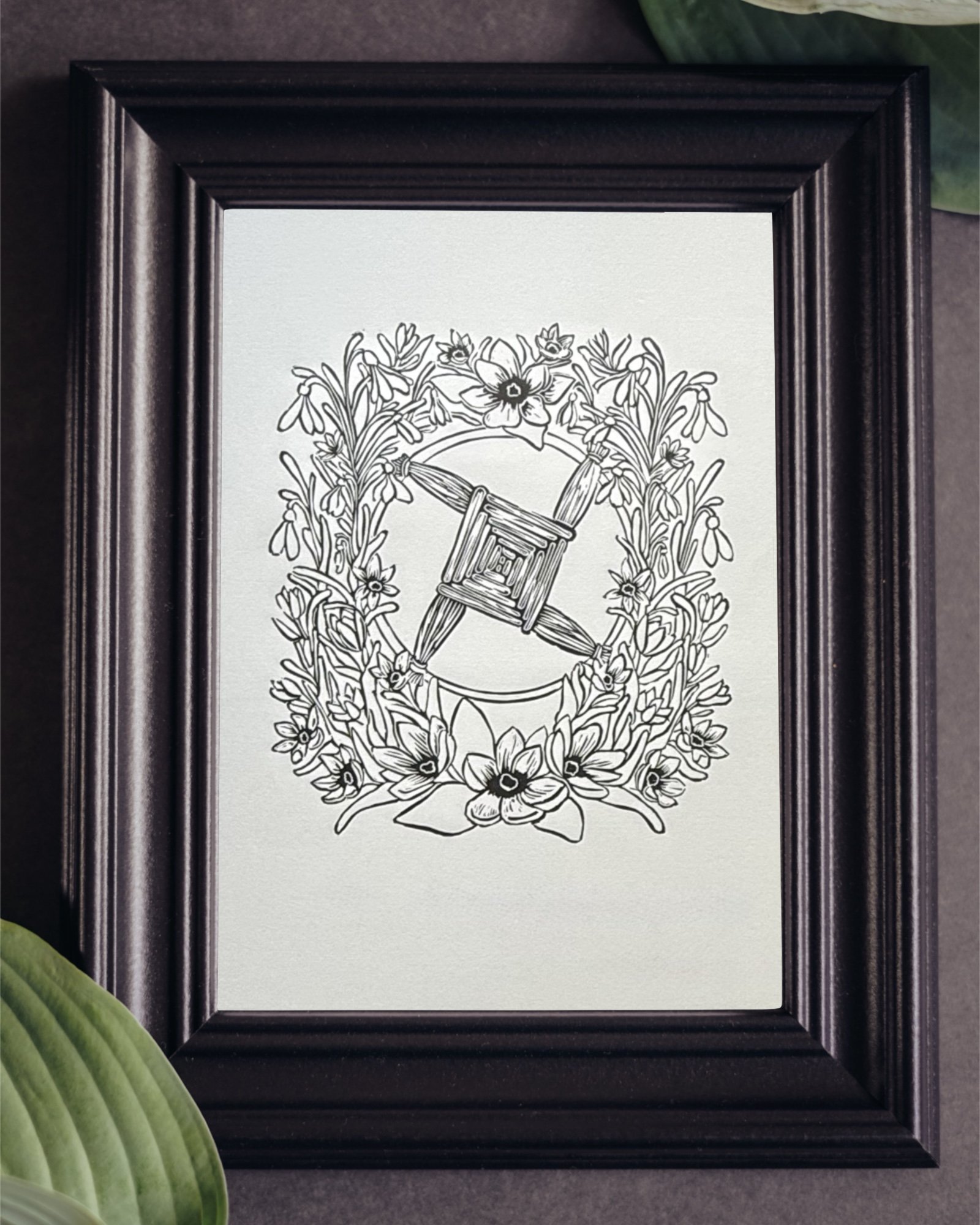 Crown of Imbolc Linocut Print