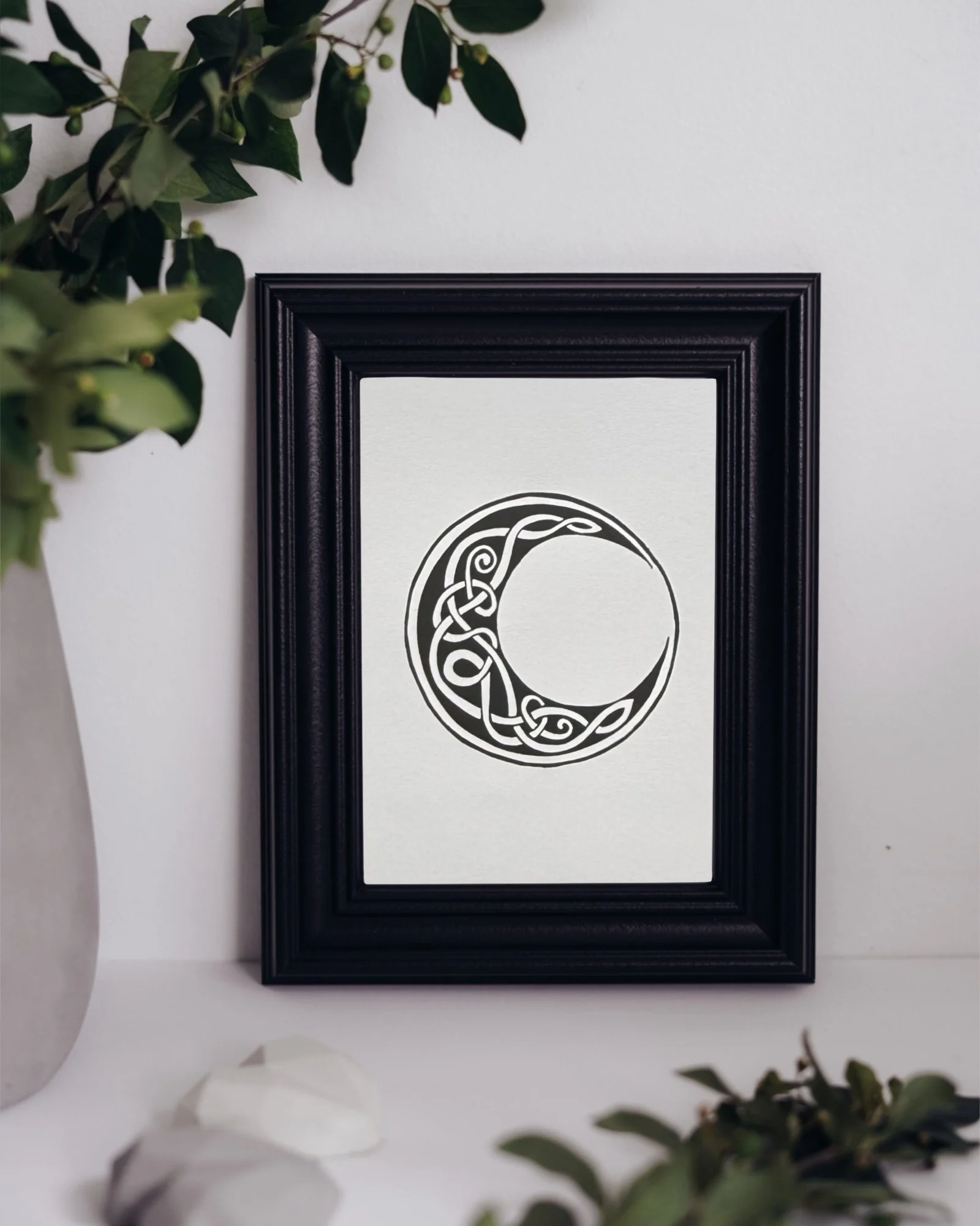 Mystic Moonlight Linocut Print
