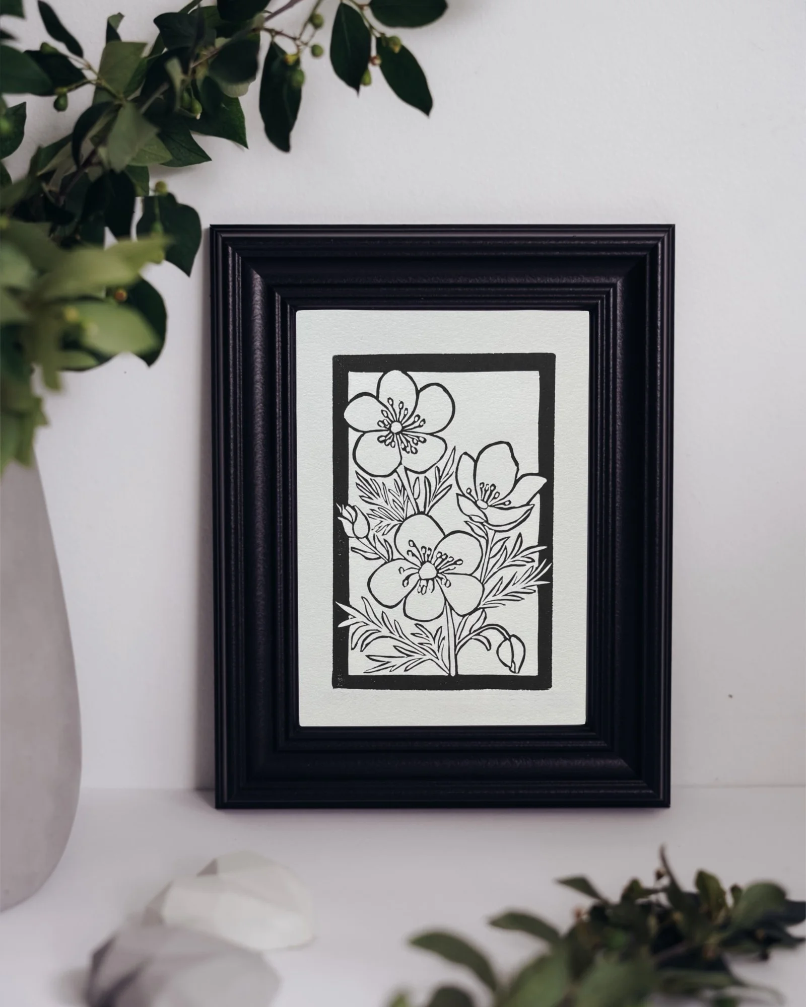 Buttercup Linocut Print