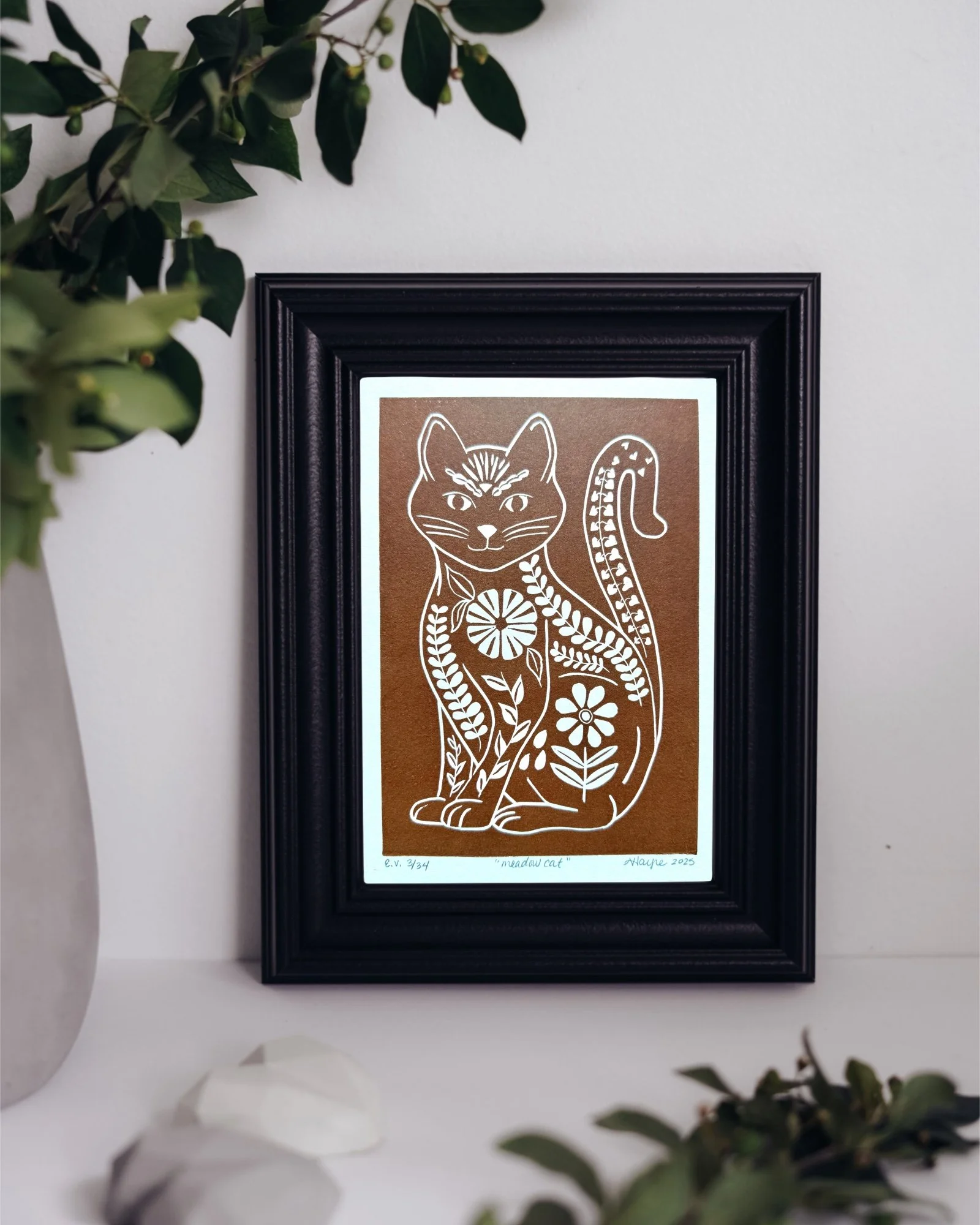 Meadow Cat Terra Cotta 6x8 Framed.jpg
