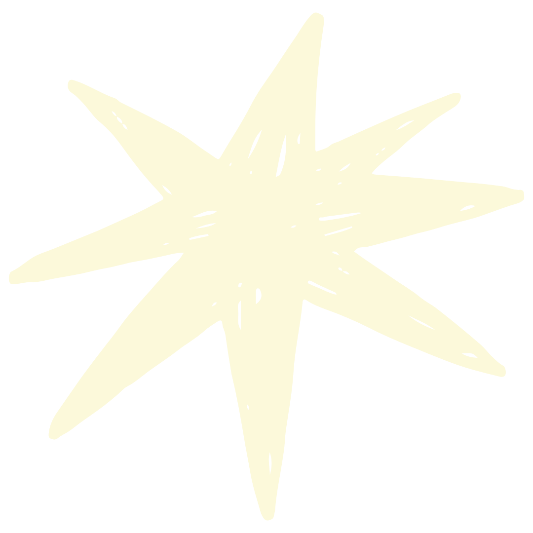 A stylized illustration of a starfish with eight arms on a black background.