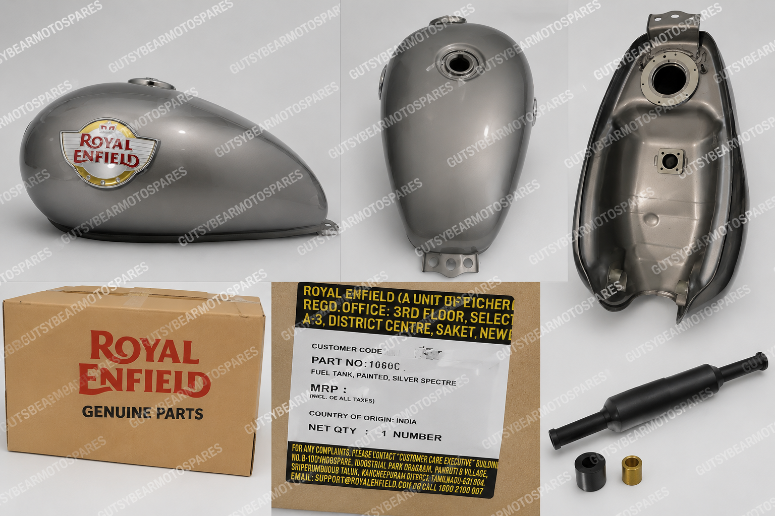 Genuine Silver Spectre Fuel Tank Royal Enfield Interceptor 650 & Bear 650