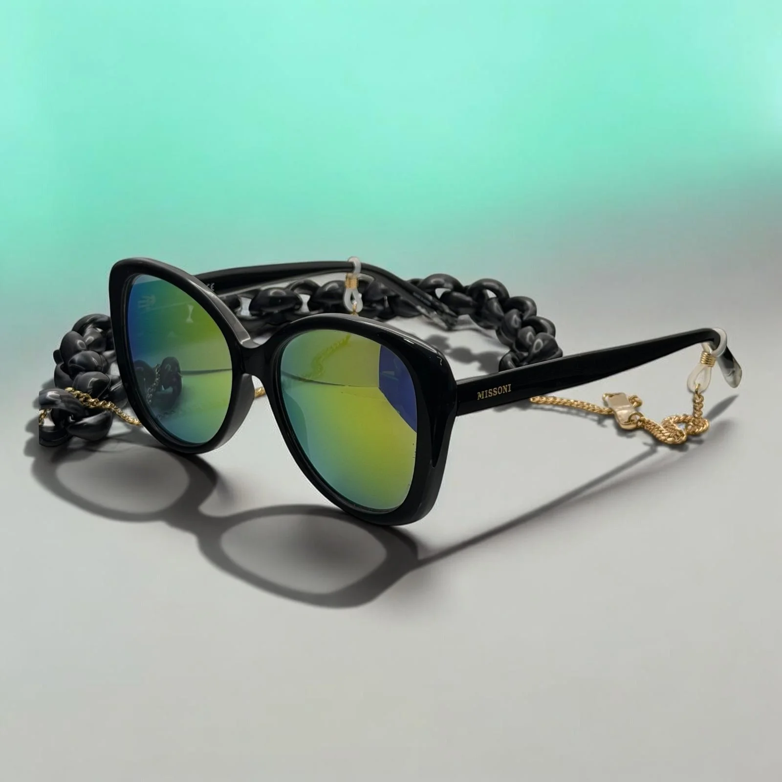 Missoni Limited Edition Eyeglass Frames w/ Custom Yellow Mirror Polar Lenses (Sample Final Sale)