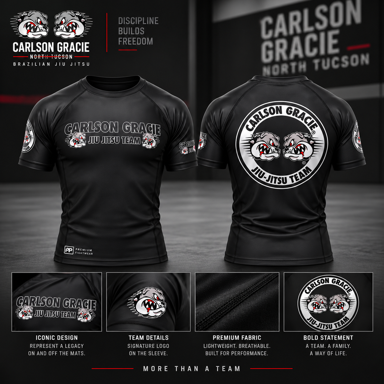Carlson Gracie Original Rash Guard Black Short Sleeve.png