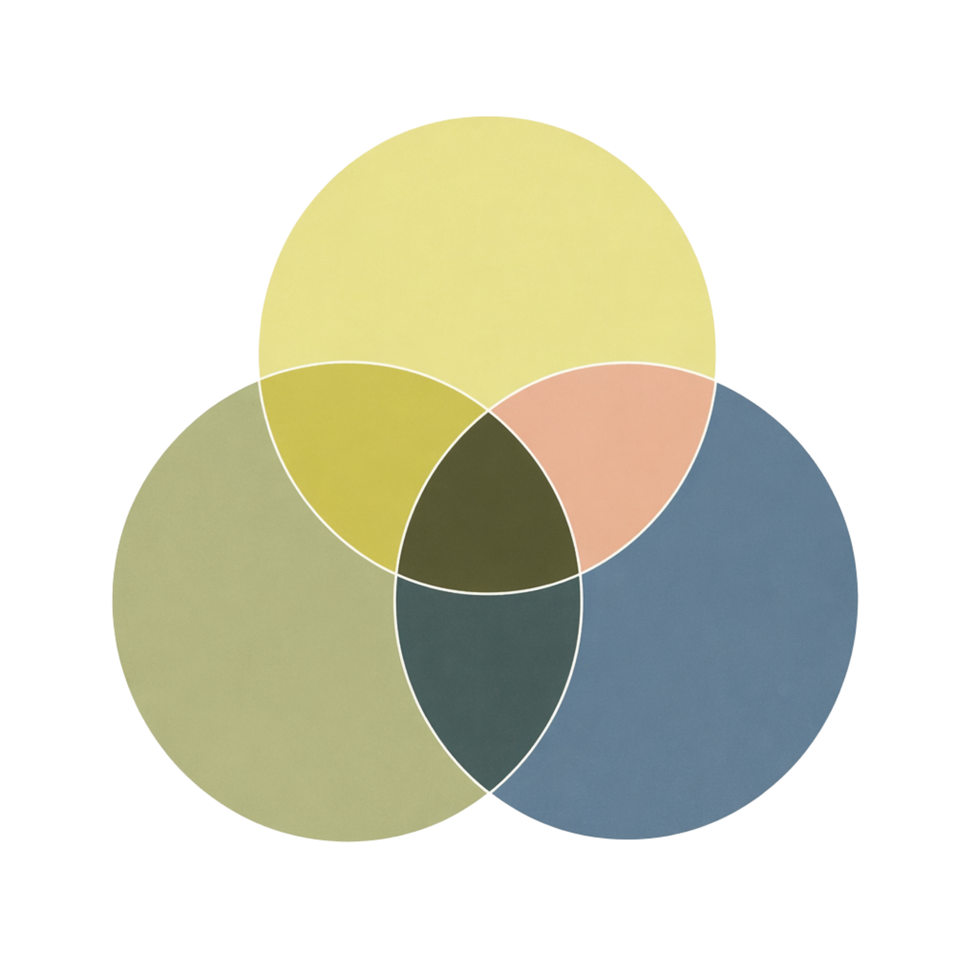 Colorful overlapping circles on a black background.