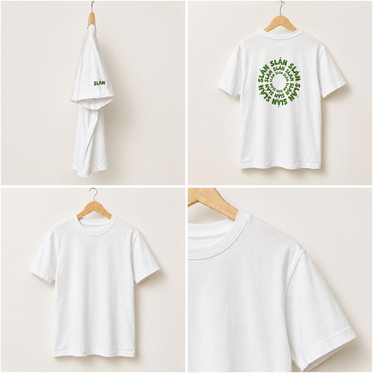 Modern Irish clothing featuring SLÁN Circle Tee inspired by Irish culture