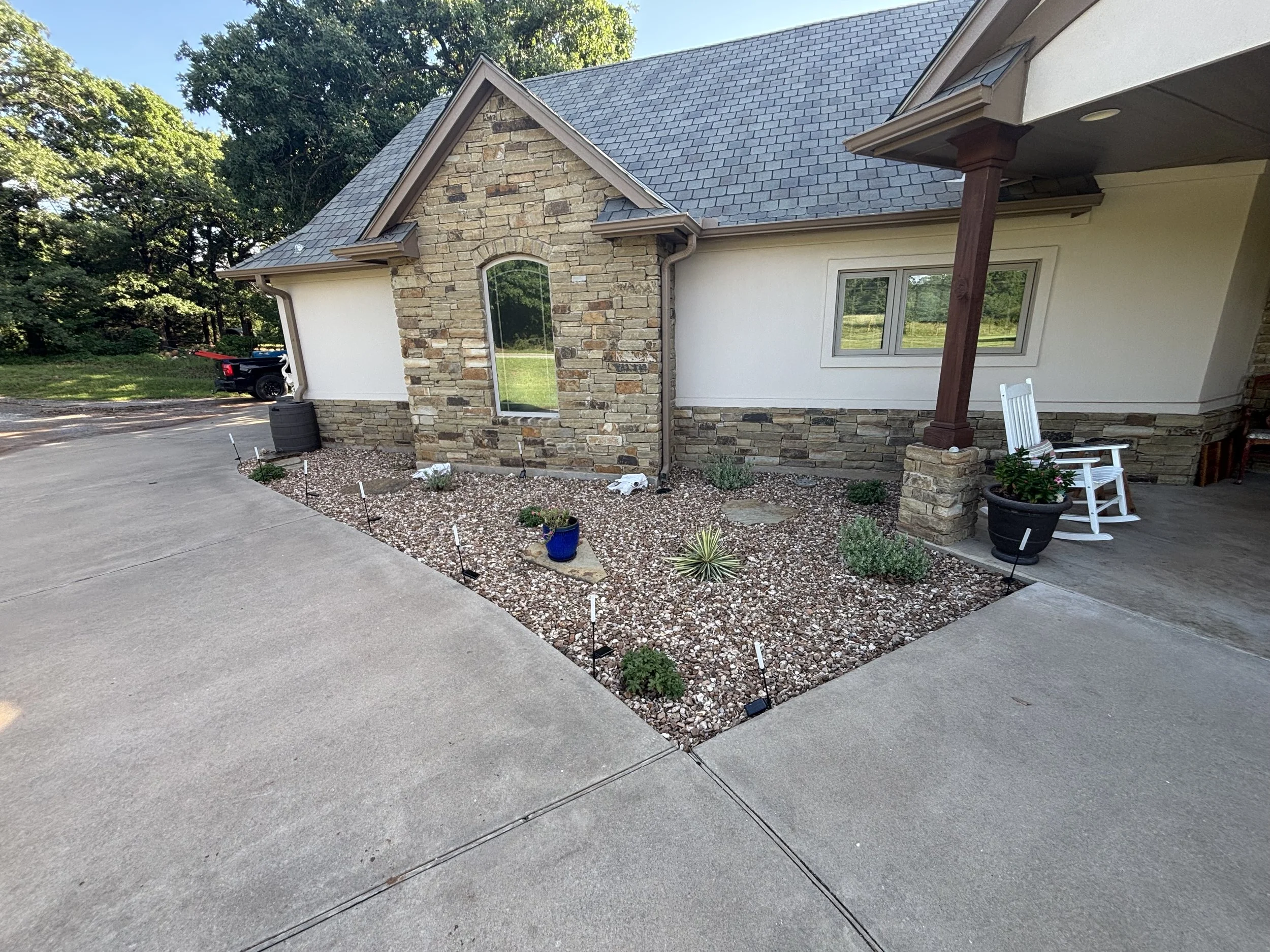 Custom landscape design and install around Chickasha, Ok and surrounding areas!