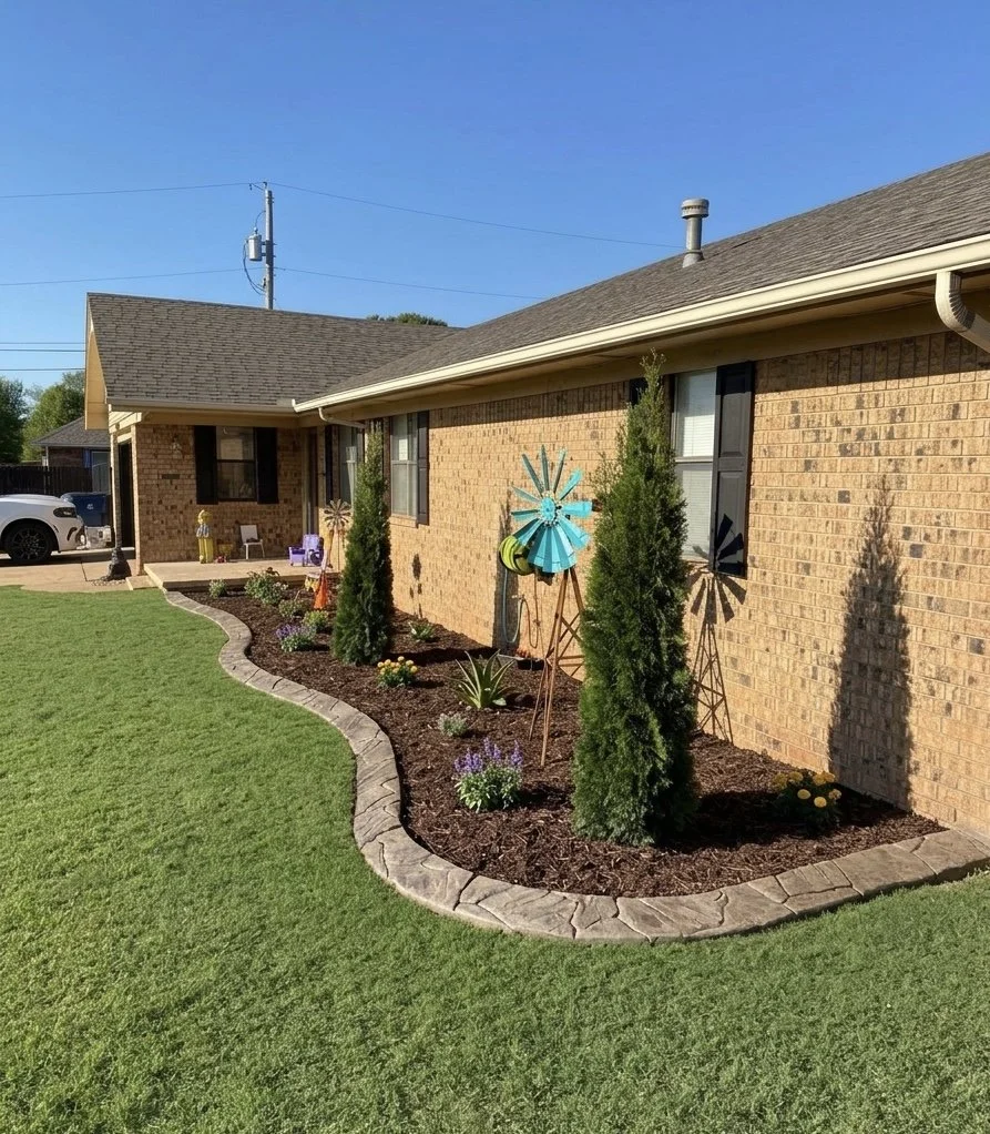 Custom landscape design and install around Chickasha, Ok and surrounding areas!
