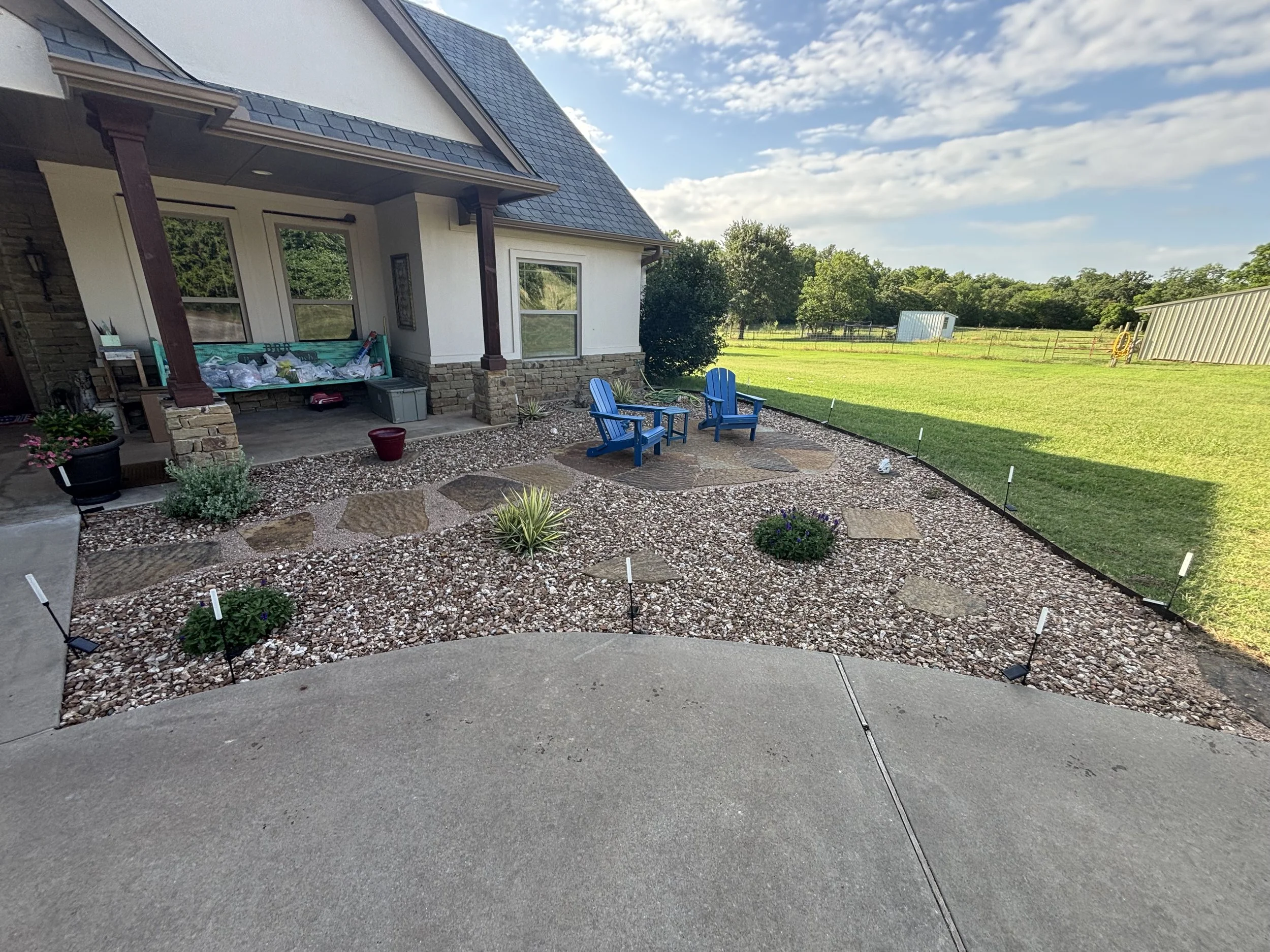 Custom landscape design and install around Chickasha, Ok and surrounding areas!