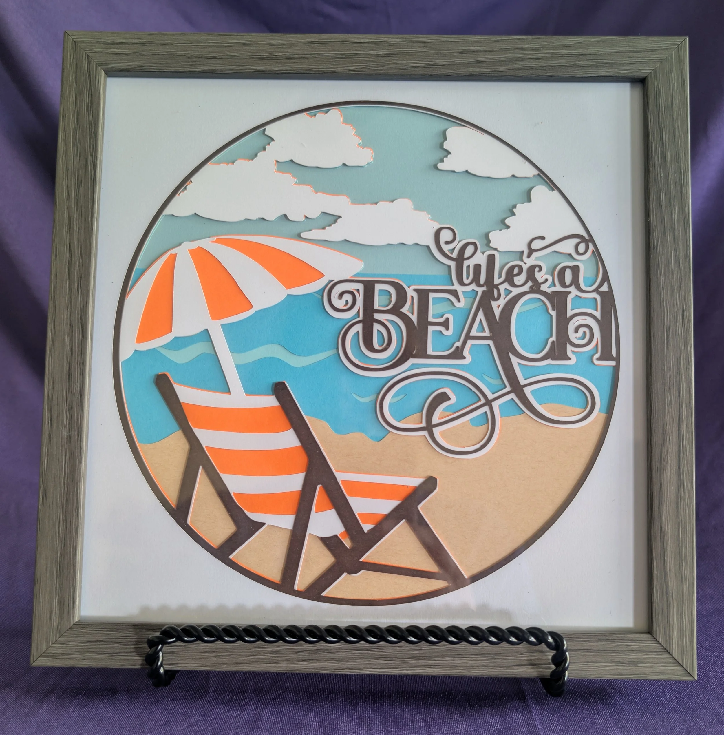 Life's a Beach Layered Cardstock Framed Wall Art