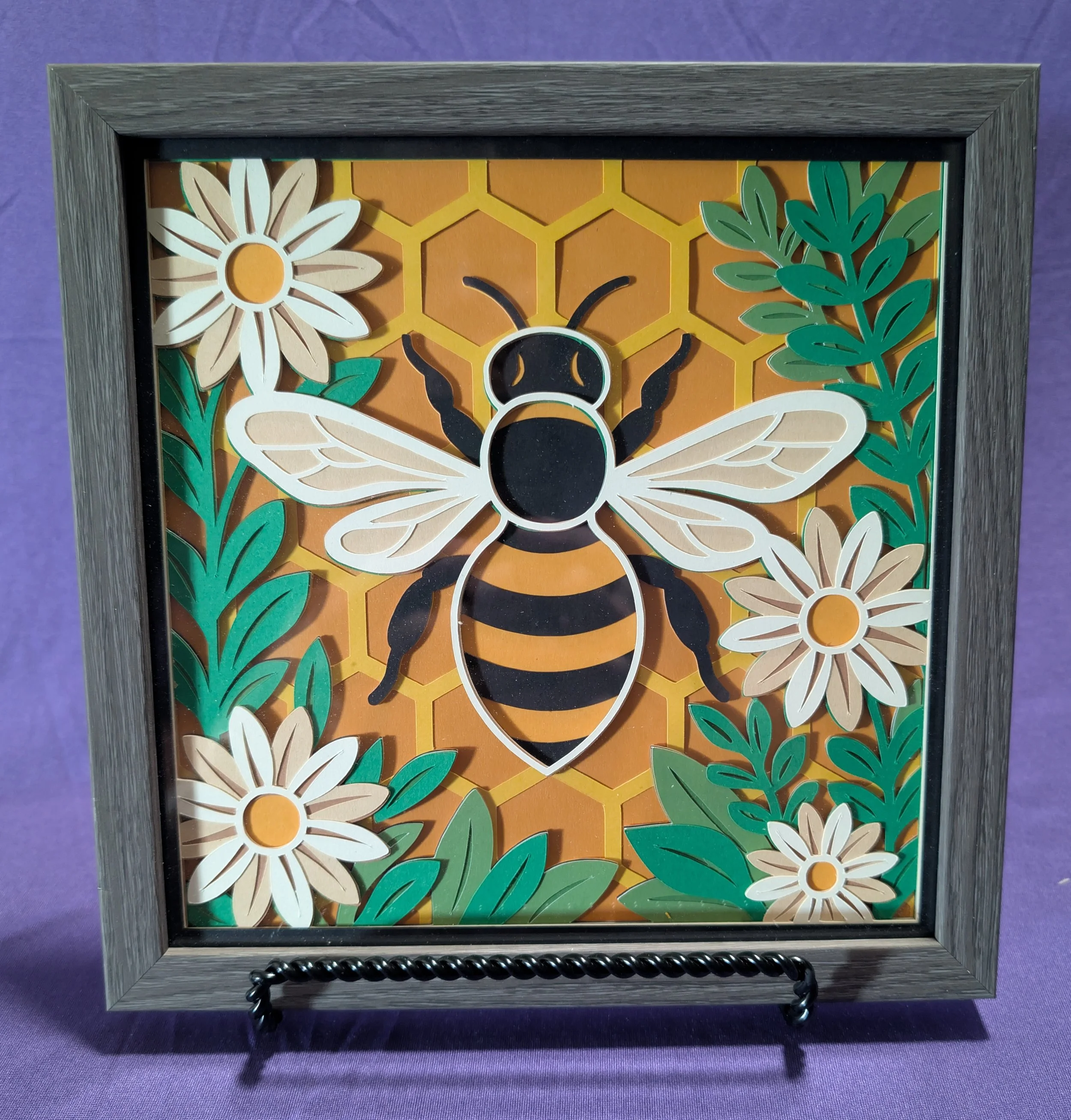 Bee and Blossom Framed Paper Art
