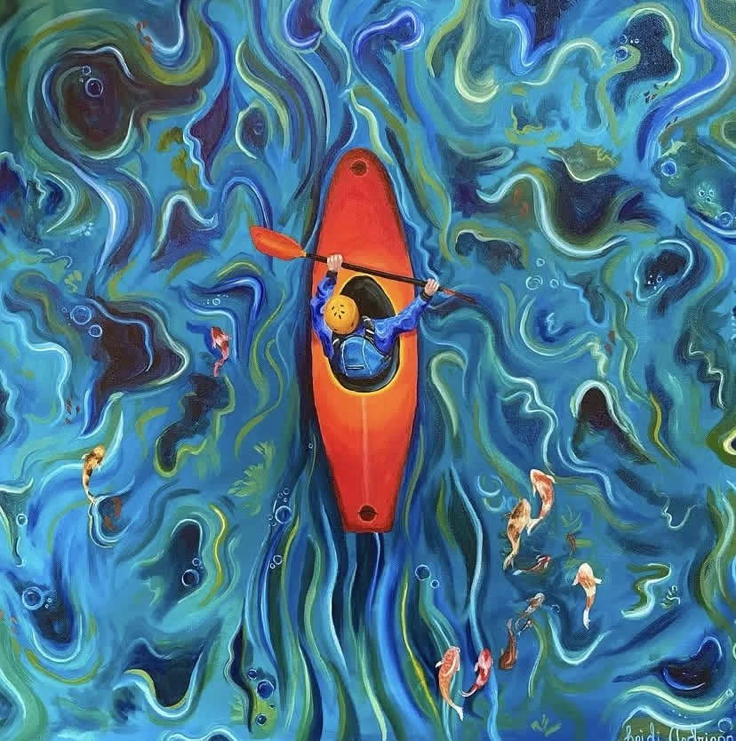 River Days, Acrylic on Canvas, 24x24"