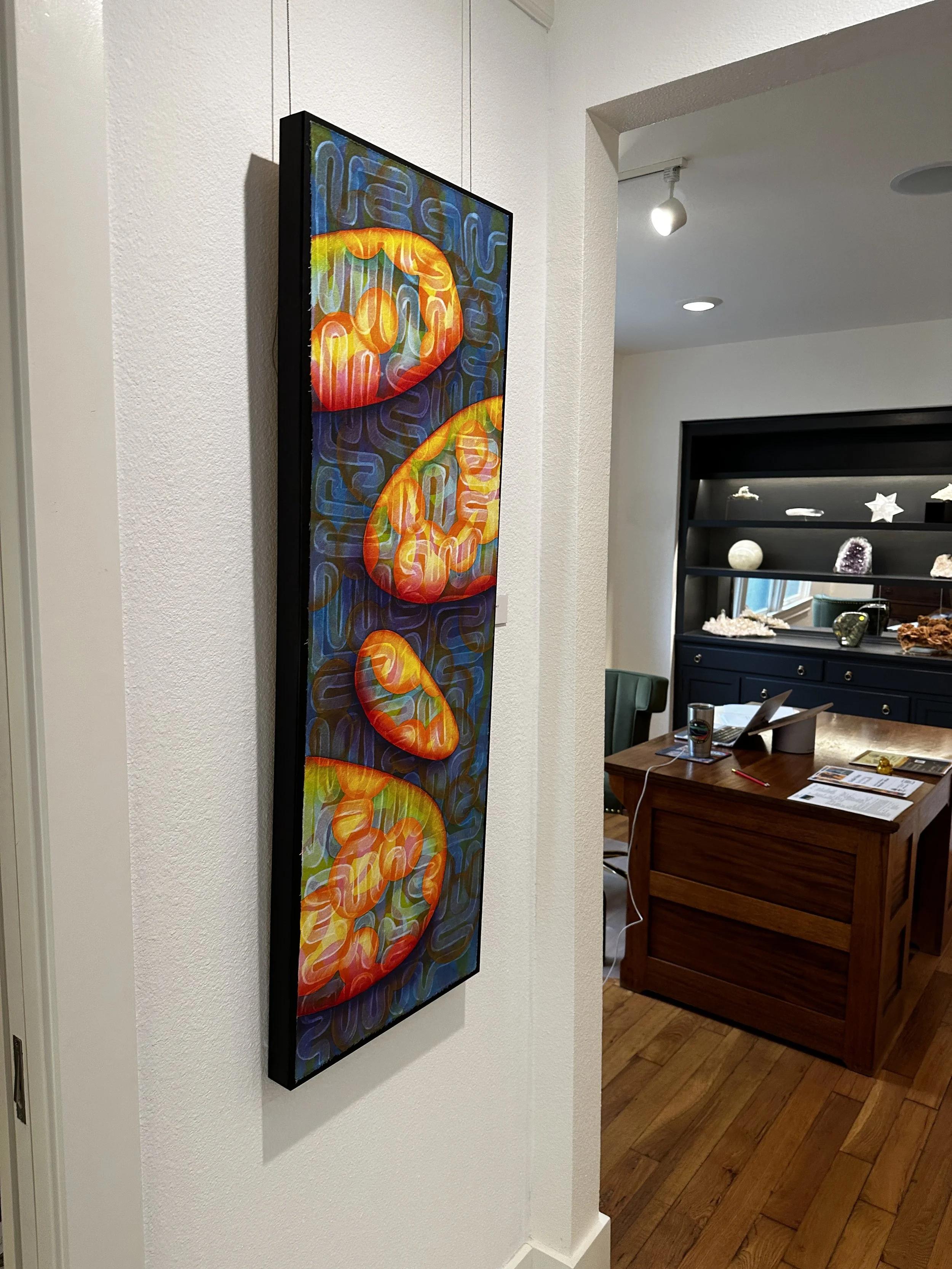 Pam Horsman painting, Boulders at 505 Gallery