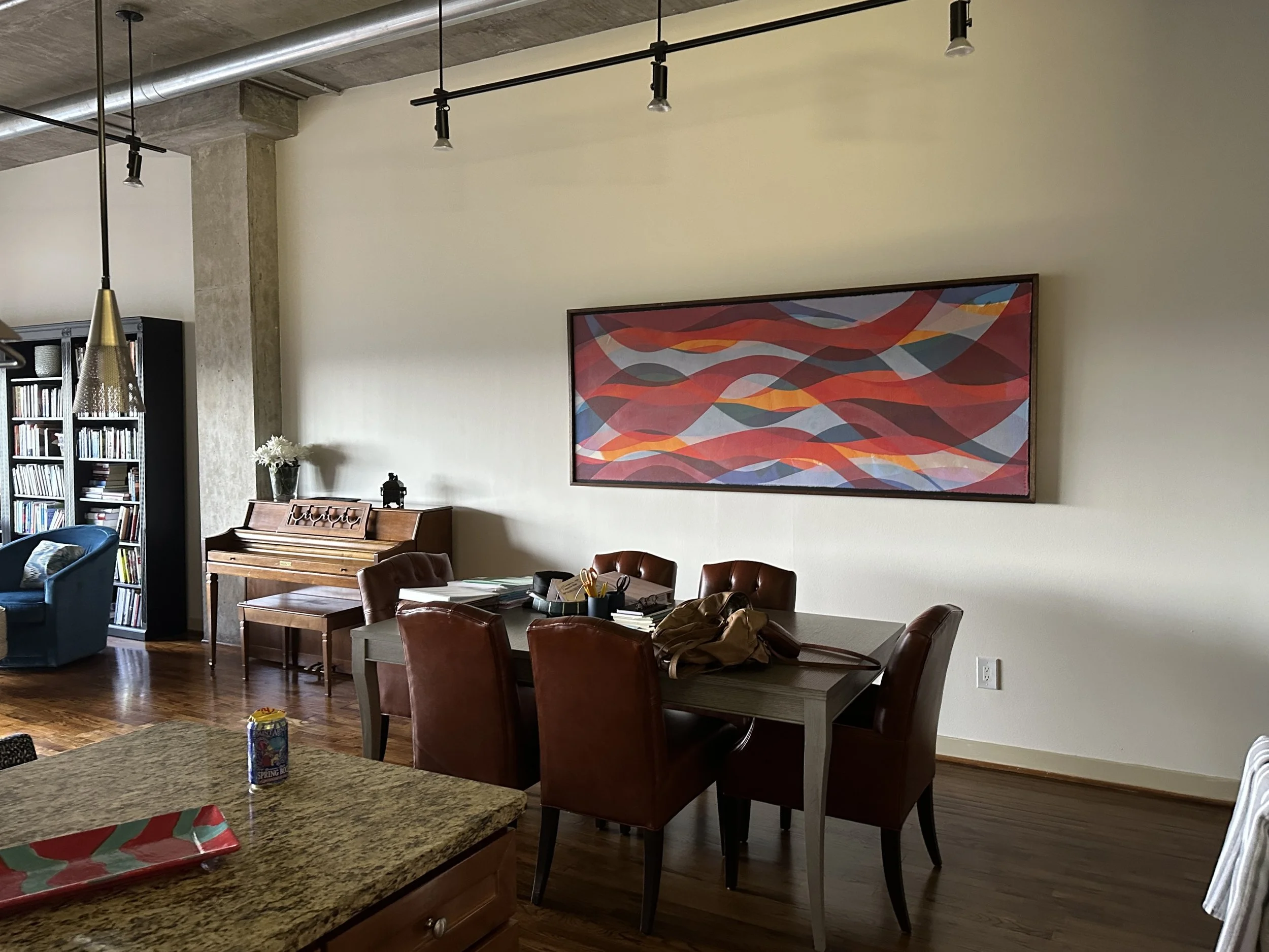 Pam Horsman painting, Whales, in situ