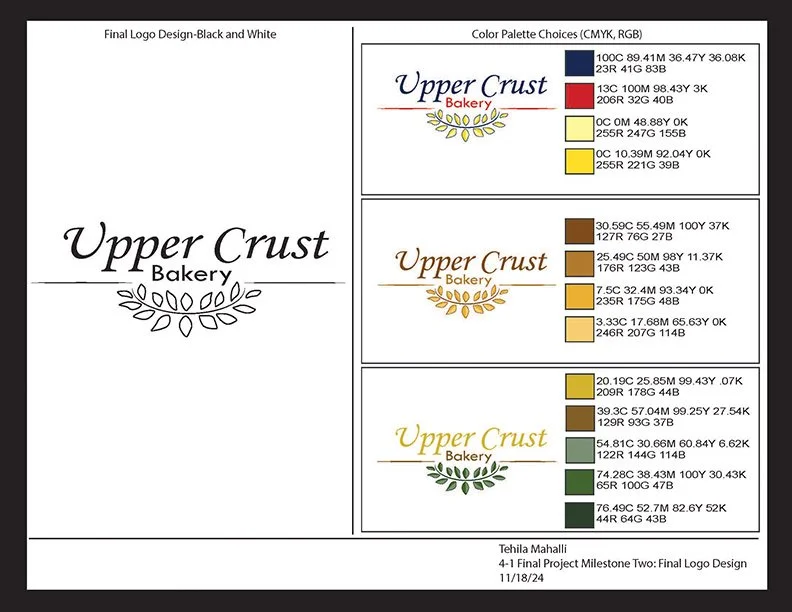 Upper Crust Bakery logo clor study