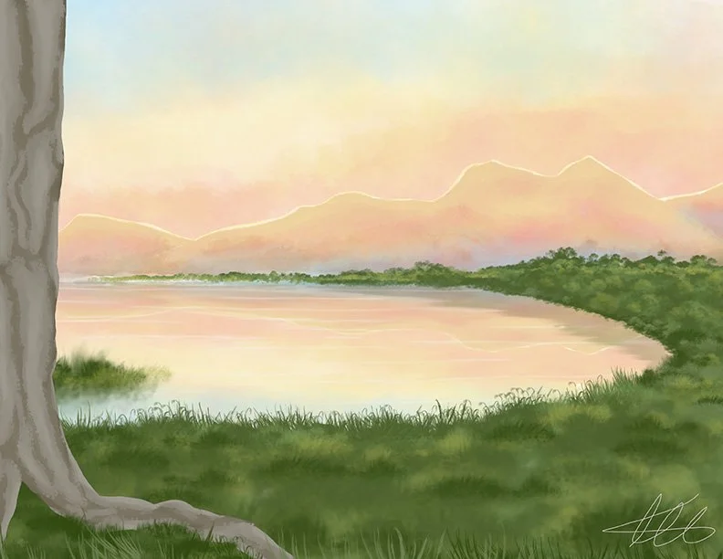 Primary colers mountens and water and grass.jpg