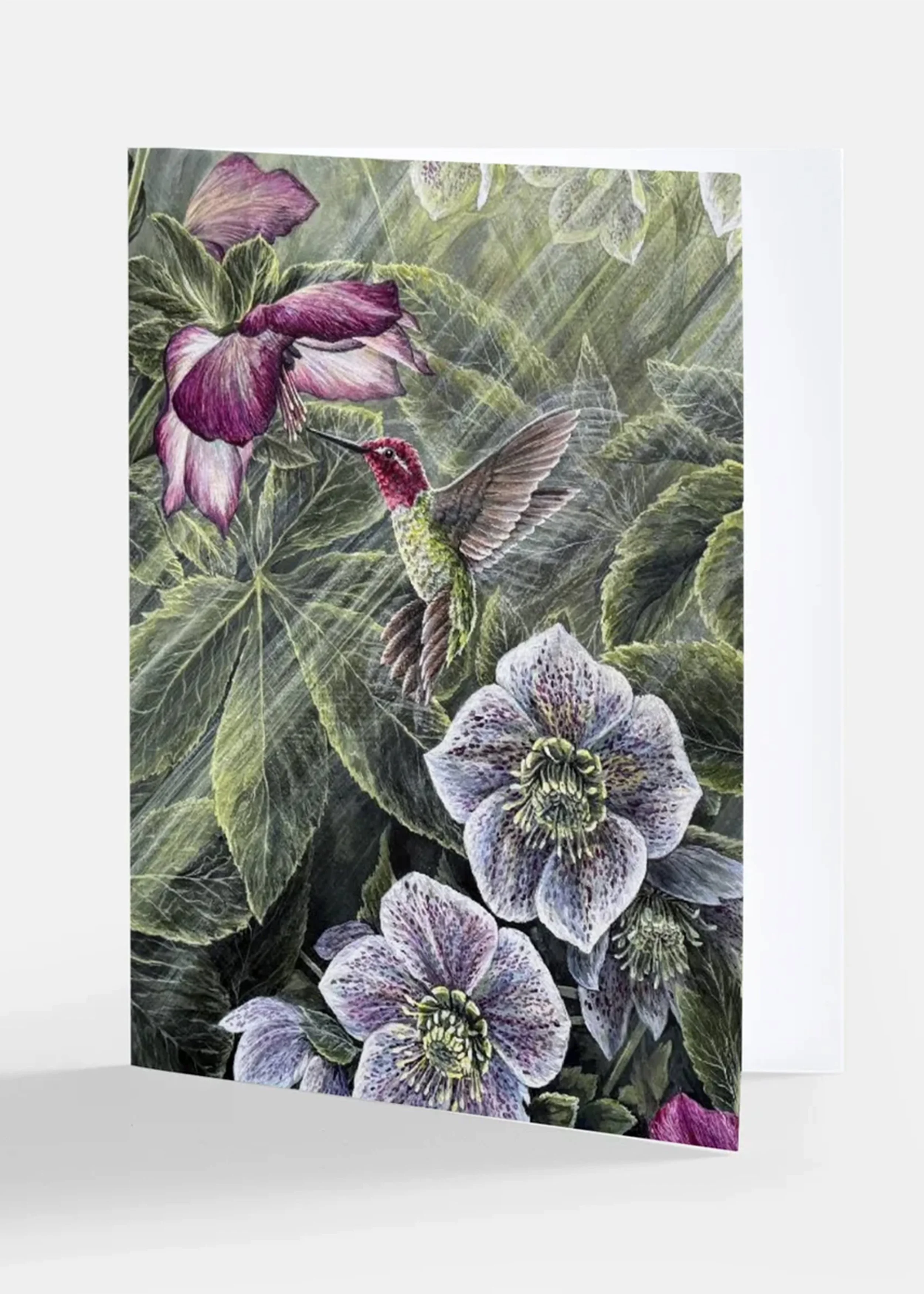 Winter Rose Card - Hummingbird 1