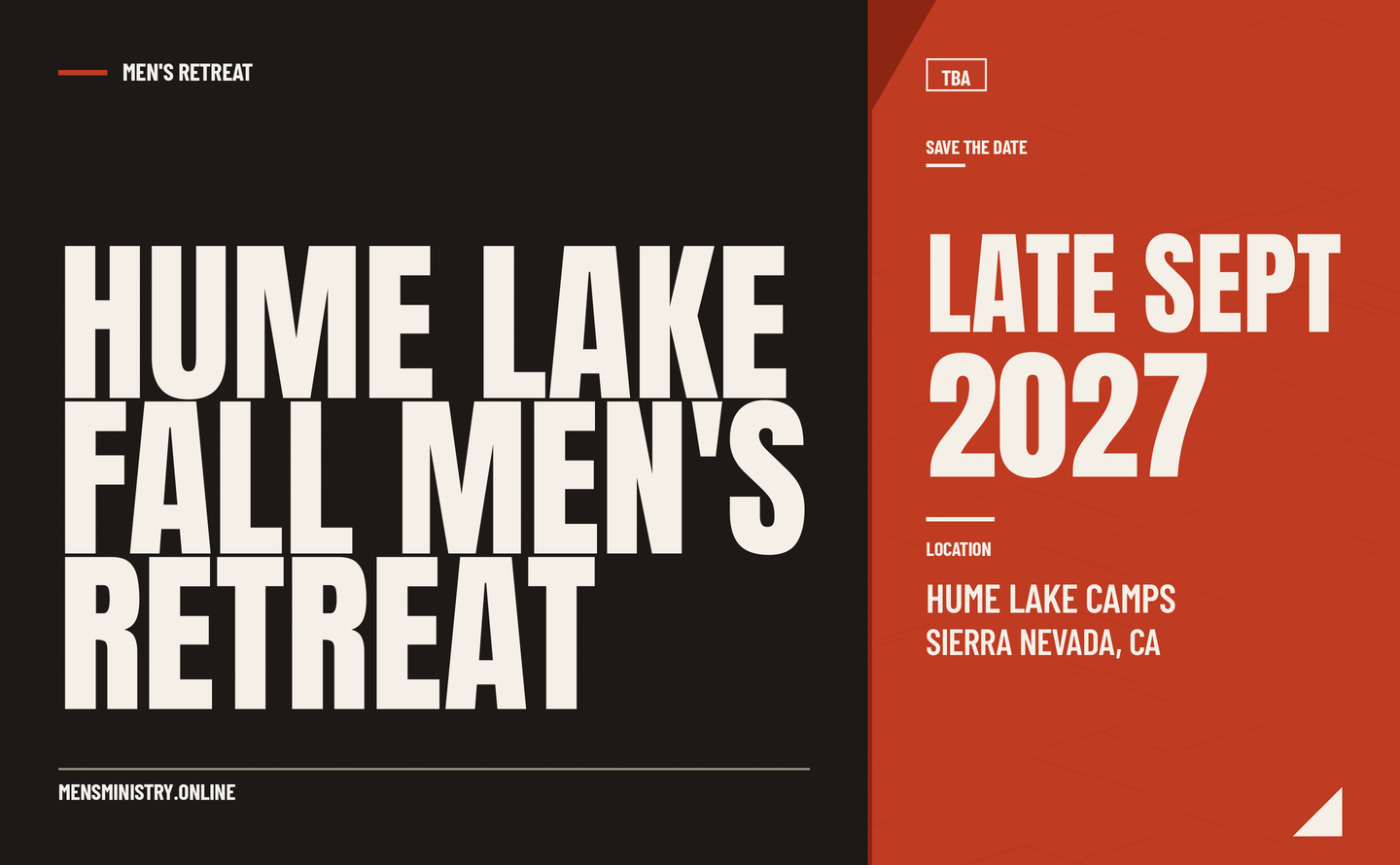 Hume Lake Fall Men's Retreat 2027
