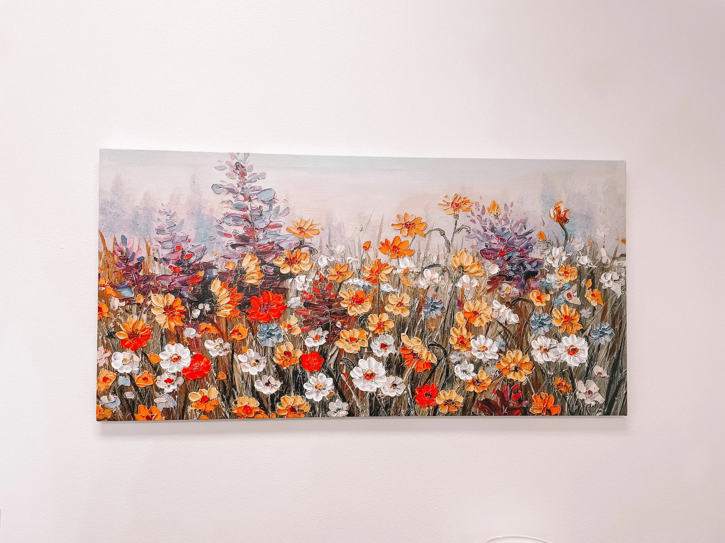 colorful flower painting in therapy office