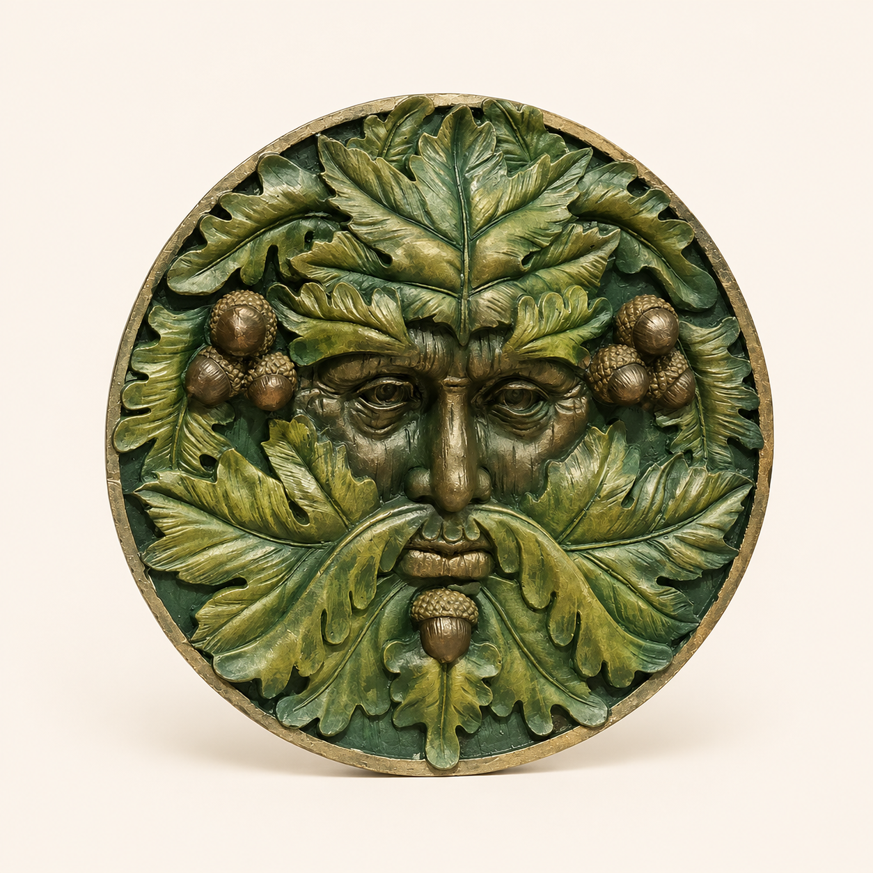 Green Man with Acorns- Irish Artisan Craft