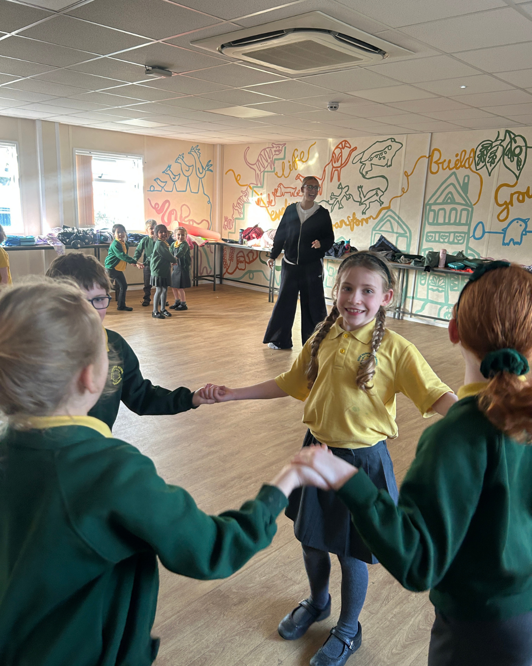 Dancing Mindfulness session delivered in a Hertfordshire primary school classroom.