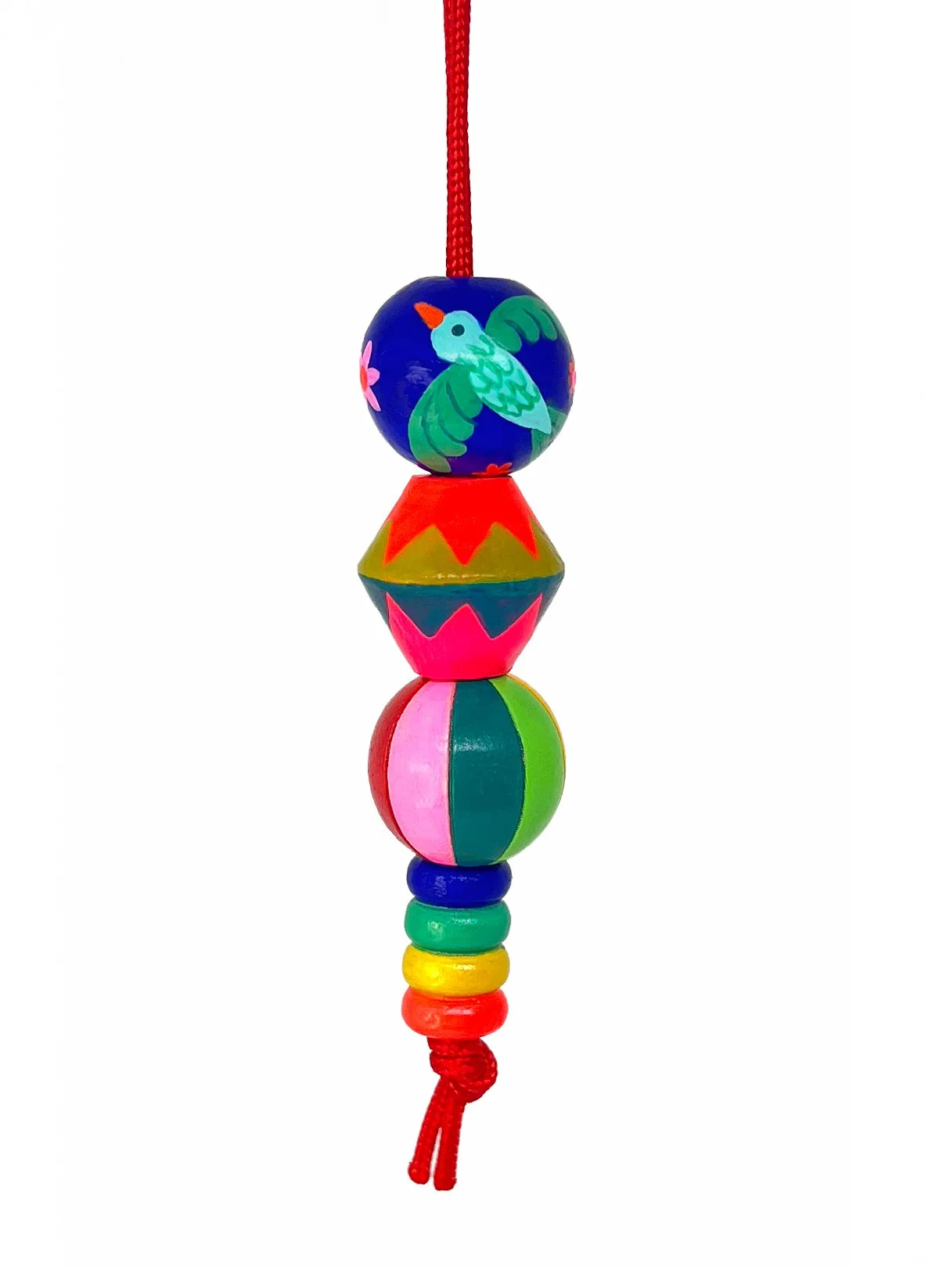 Hand-Painted Bead Necklace - "Mabel"