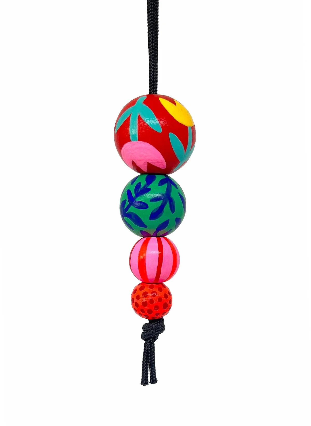 Hand-Painted Bead Necklace - "Bunny"