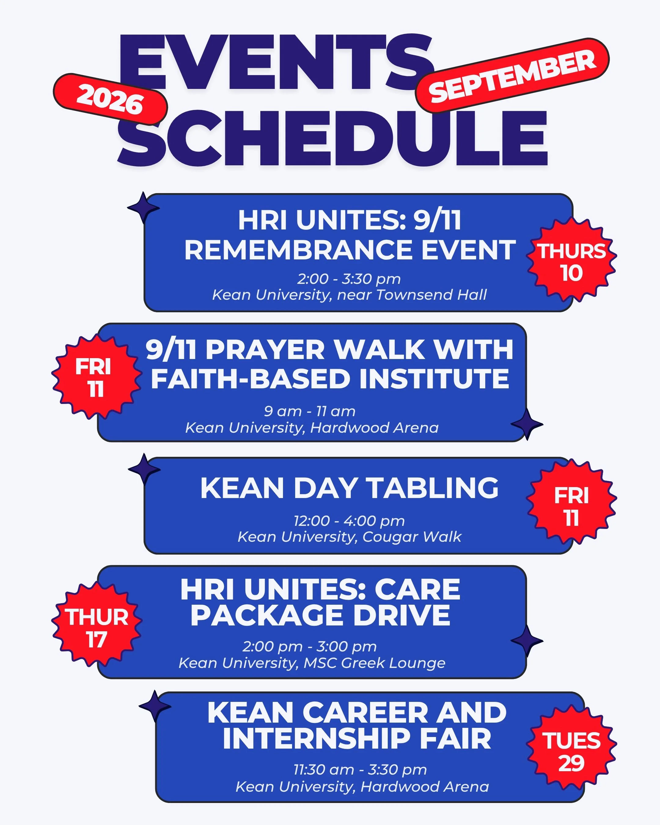 Back to school = back to back events! Get ready for us Kean fam, you'll be seeing The Lesniak Institute A LOT on campus this semester 😉