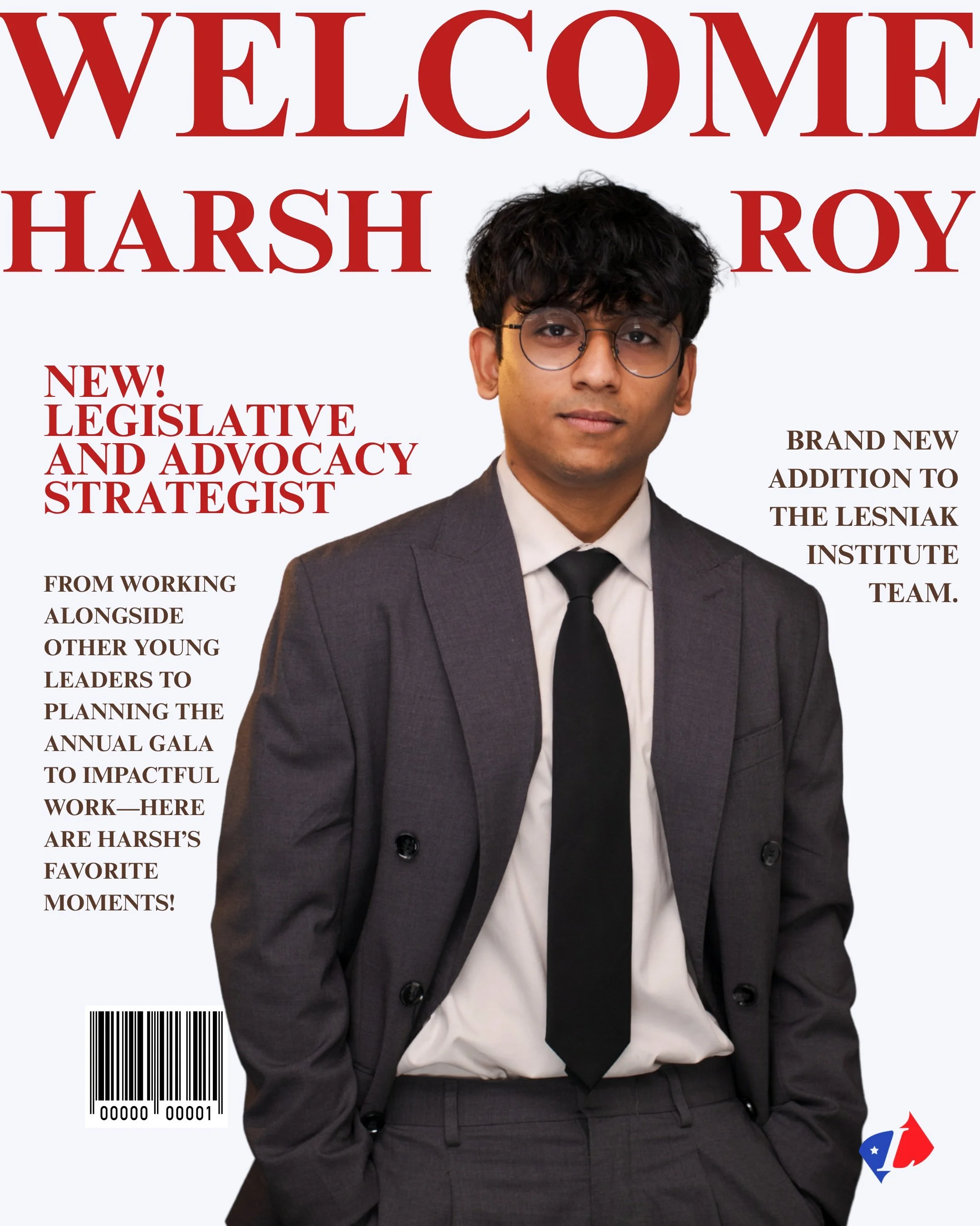 📢 WELCOME HARSH ROY 📢 The Lesniak Institute's new Legislative and Advocacy Strategist 😎

"When I started as an intern, I didn't expect hands-on projects. I never imagined doing substantive research, on legislation, civic engagement, from day 