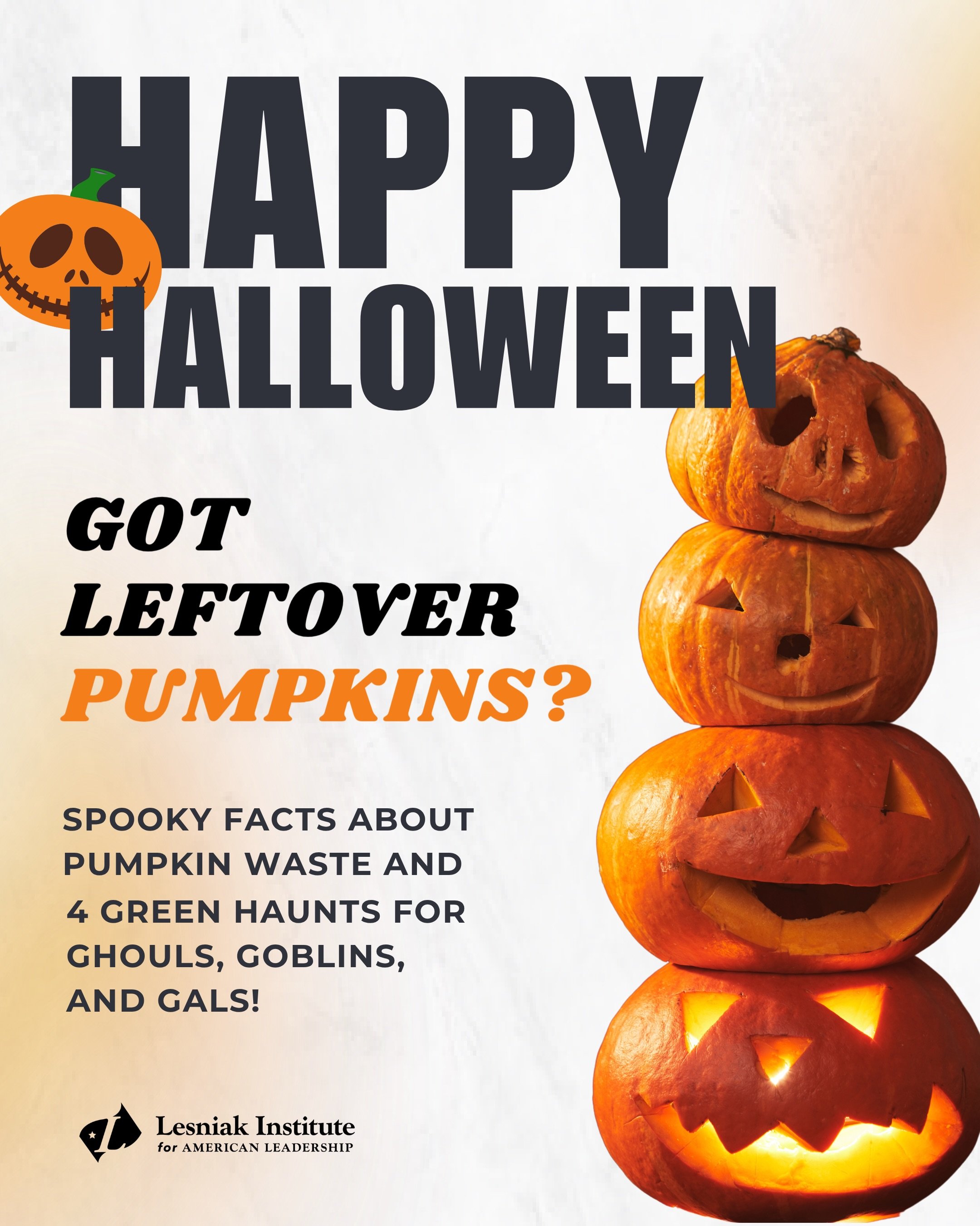 The scariest thing this Halloween? Letting your pumpkins go to waste!👻🎃

At the Lesniak Institute, we encourage our community to turn environmental awareness into everyday action. 🌎🧡

Swipe for ways to give your pumpkins a second life! ♻️ Save th