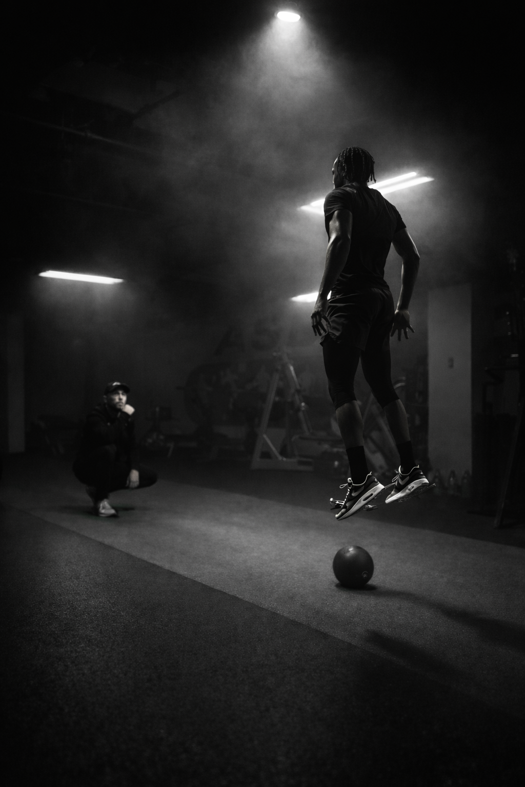 Samuel "S3" Arnold III trains with strength and conditioning coach Andrew Banner at Athletes Sports Development in Dallas, Texas.