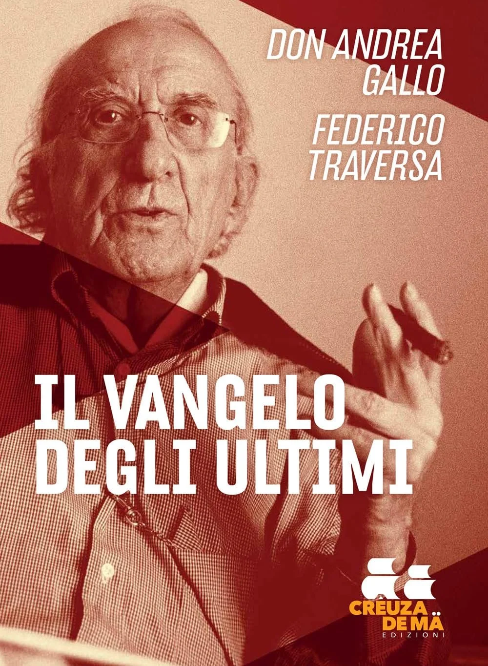 Book cover featuring a portrait of an elderly man with glasses, holding a pen, with text in Italian and a publisher logo.