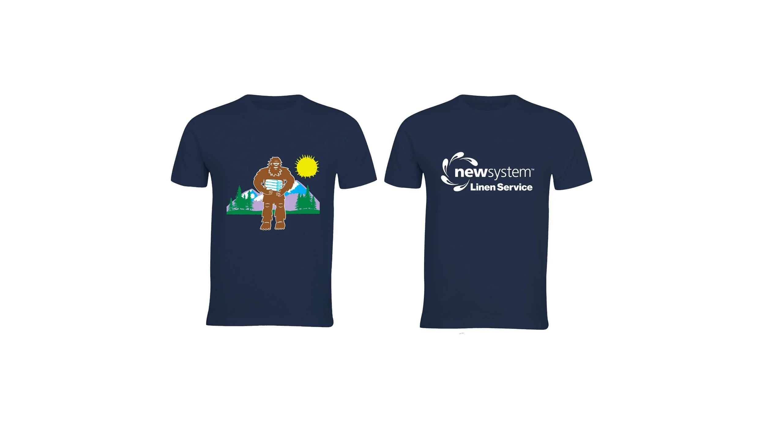 Sq'Wash the sasquatch New System mascot, team silkscreened tshirt, double-sided