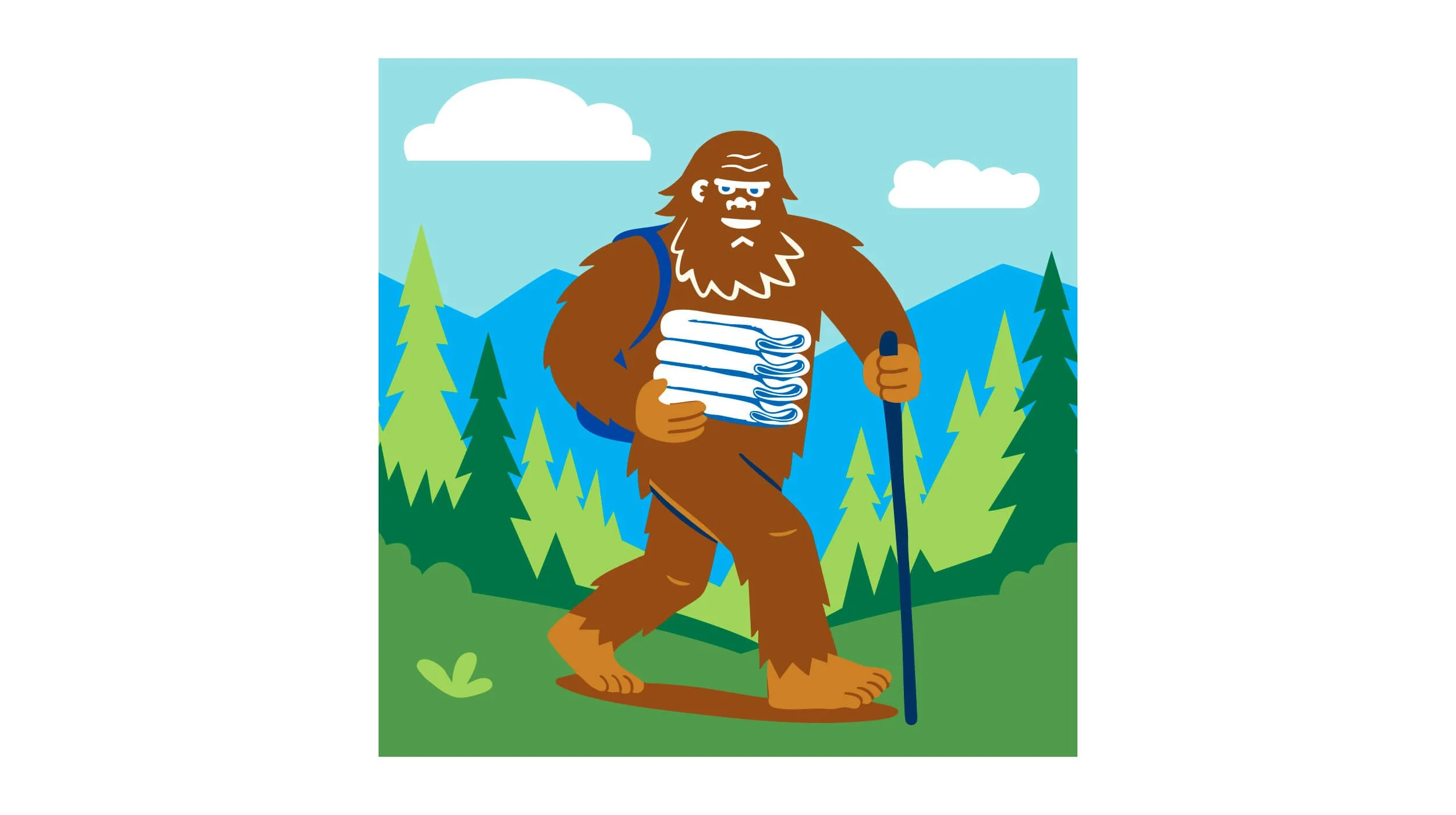 Sq'Wash the sasquatch New System mascot, printed pulpboard coaster