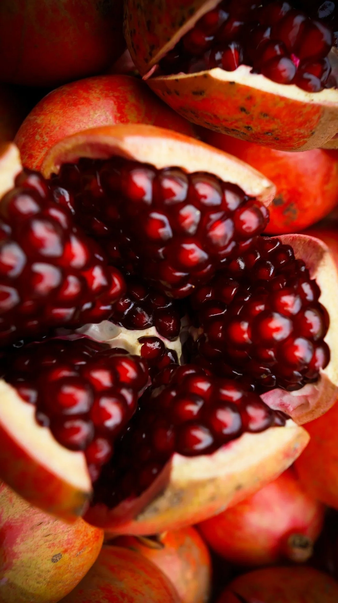 Close-up of a juicy pomegranate