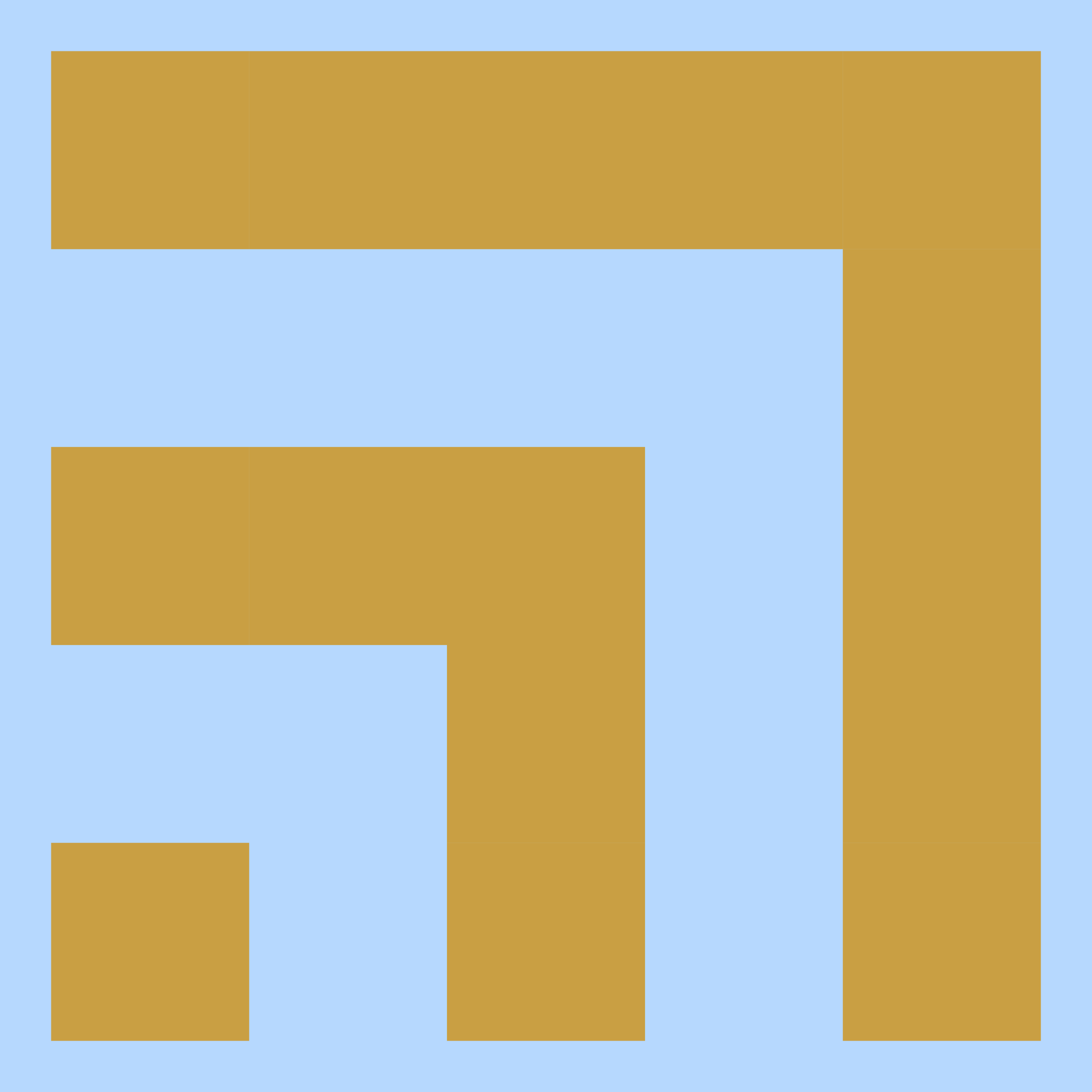 A blue background with several large, brown rectangular shapes arranged in a pattern.