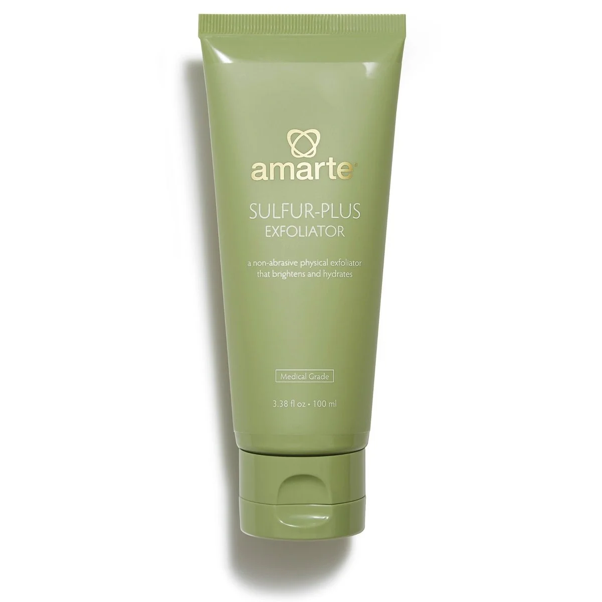 Green tube of Amarte Sulfur-Plus Exfoliator with white text.