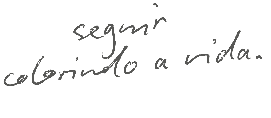 Texto escrito em português com estilo de escrita manuscrita que diz: "Seguem-colando a minha".