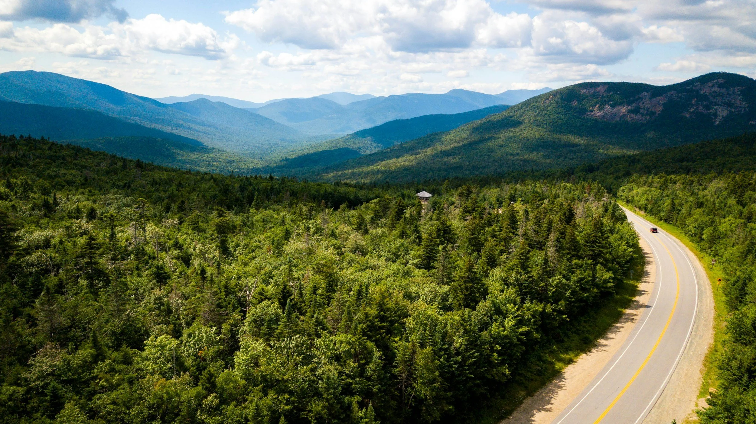 overview of NH road in white mountains
