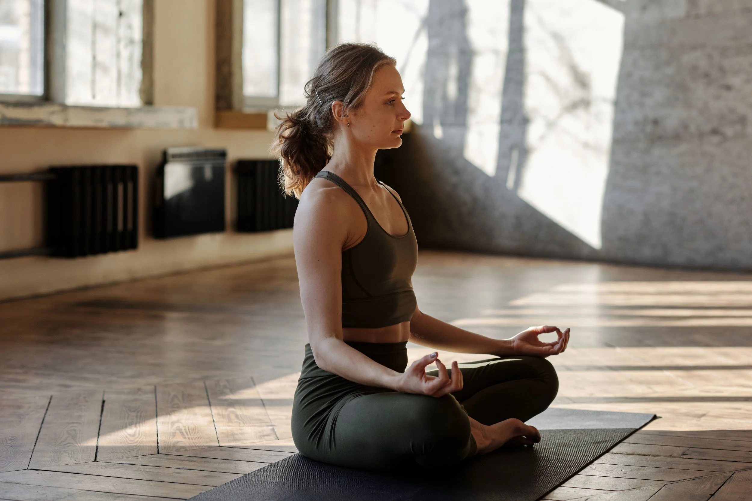 image of woman meditating