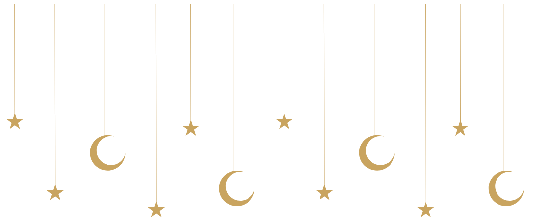 graphic of crescents moons and stars