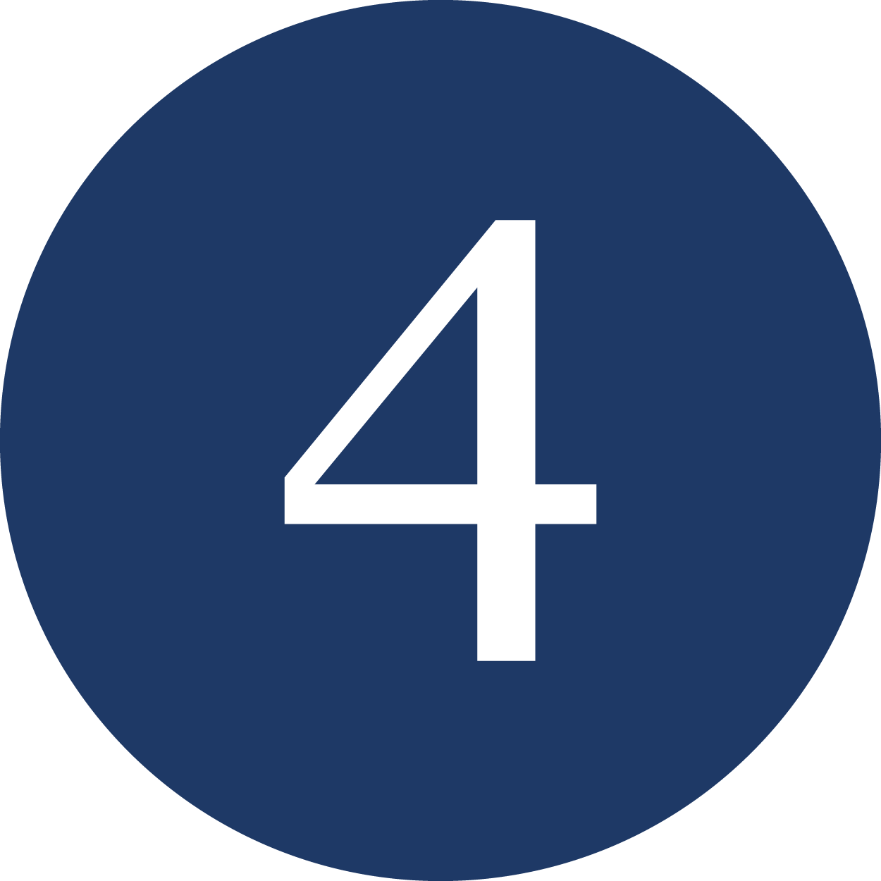 Number 4 inside a dark blue circle.