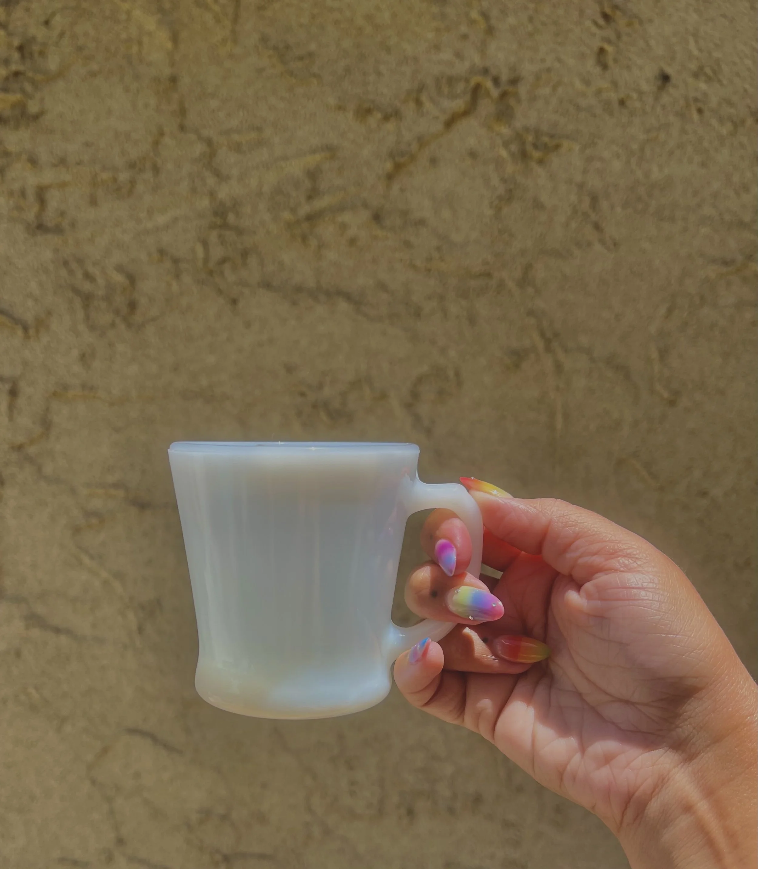Mid Century Modern Milk Glass Mug Set