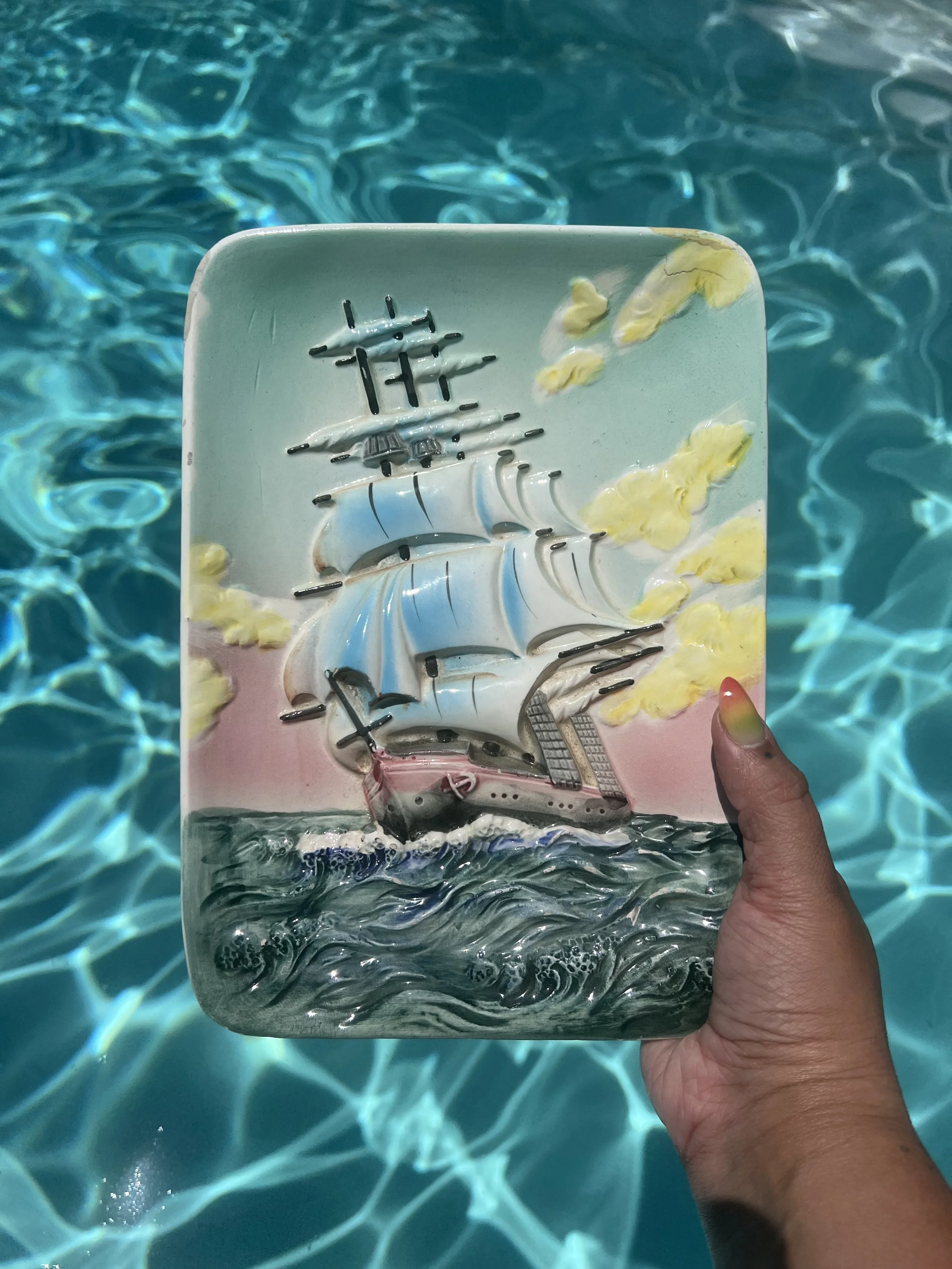 1950's porcelain wall art
