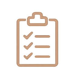 Checklist with boxes, check marks, and colored sections on a clipboard.