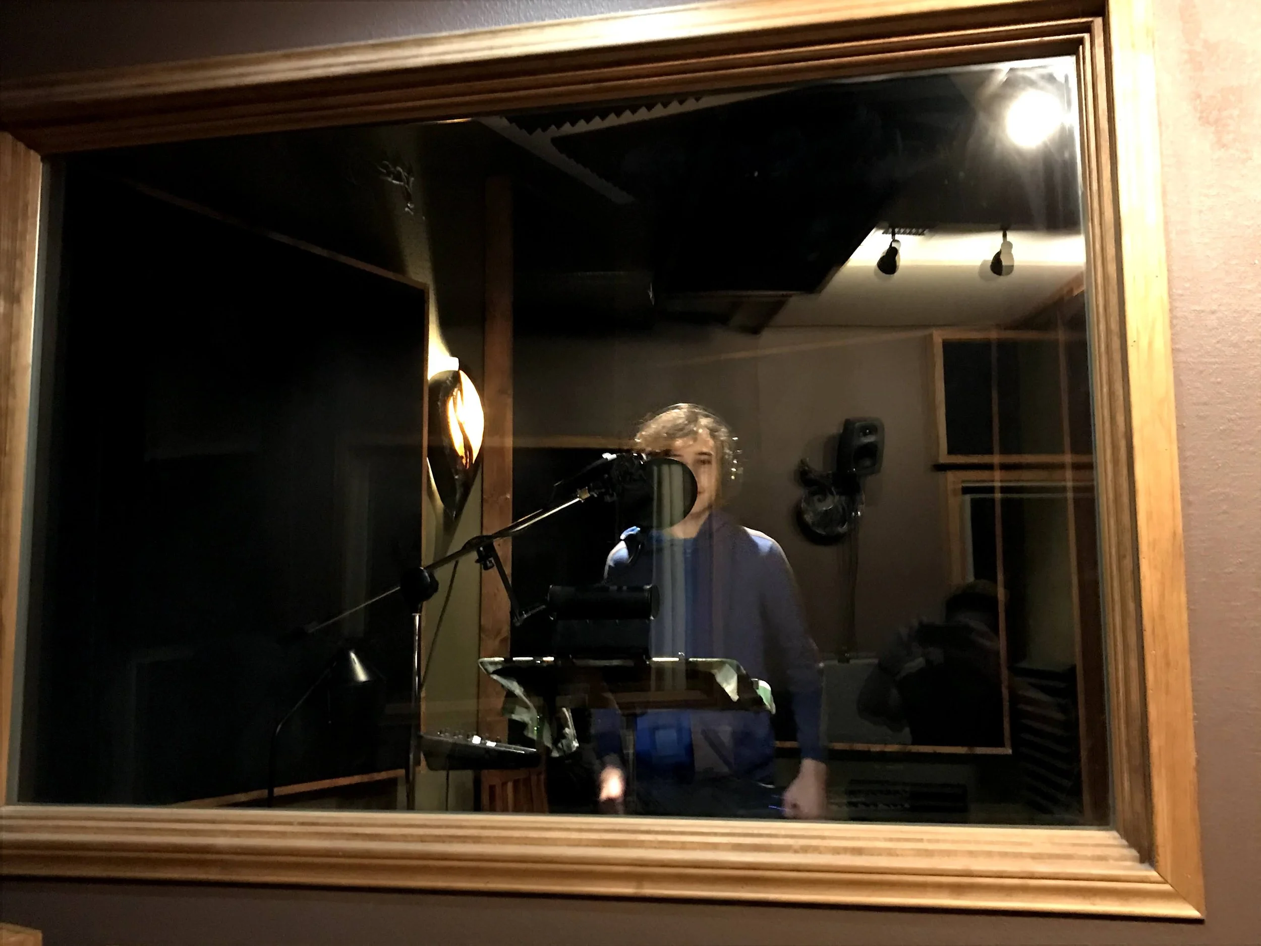 View through the VO booth window.