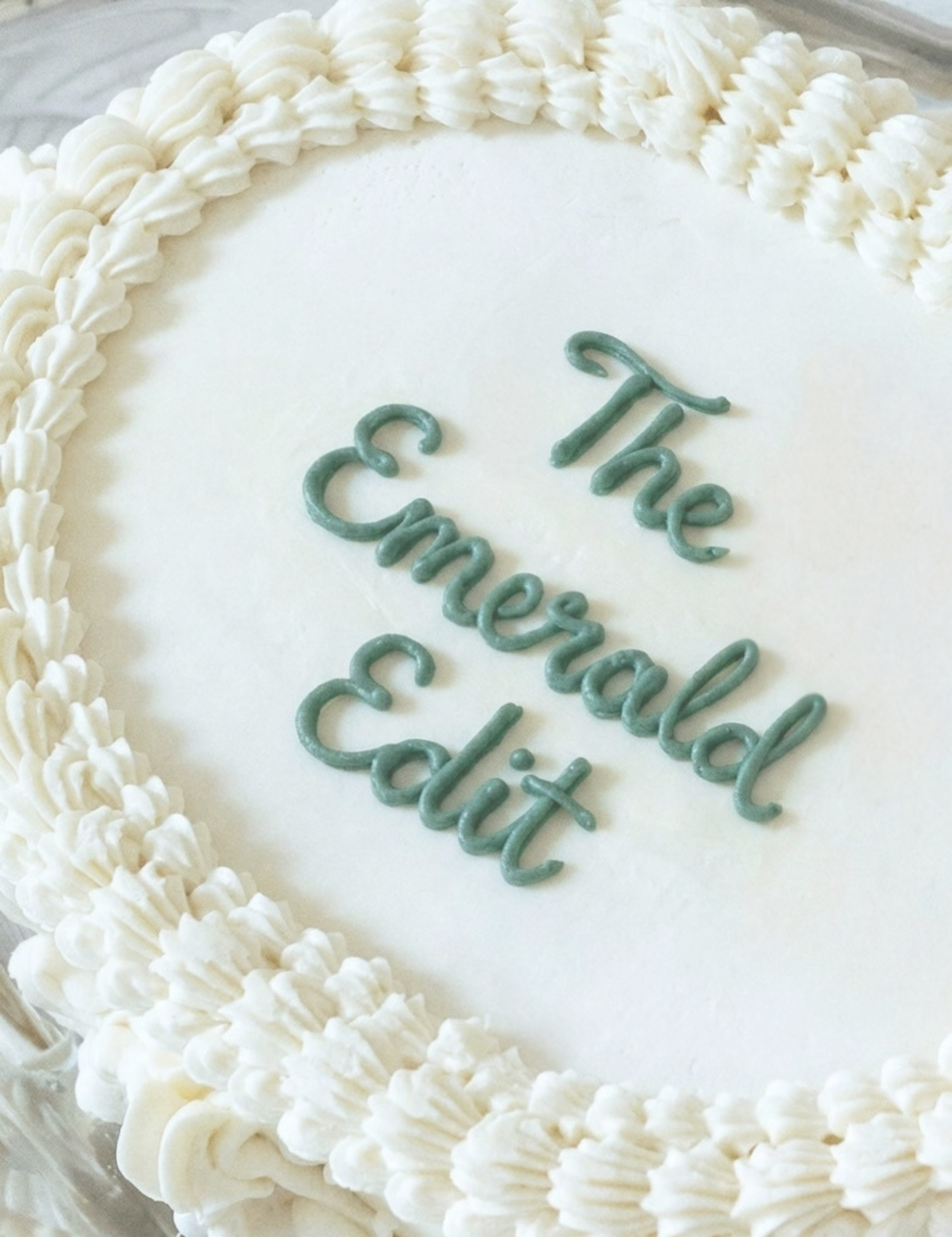 Celebration cake captured by The Emerald Edit, Emerald Collective’s wedding and event content service.