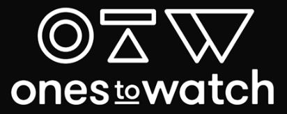 Graphic of various geometric shapes and the words 'ones to watch' in bold white text.